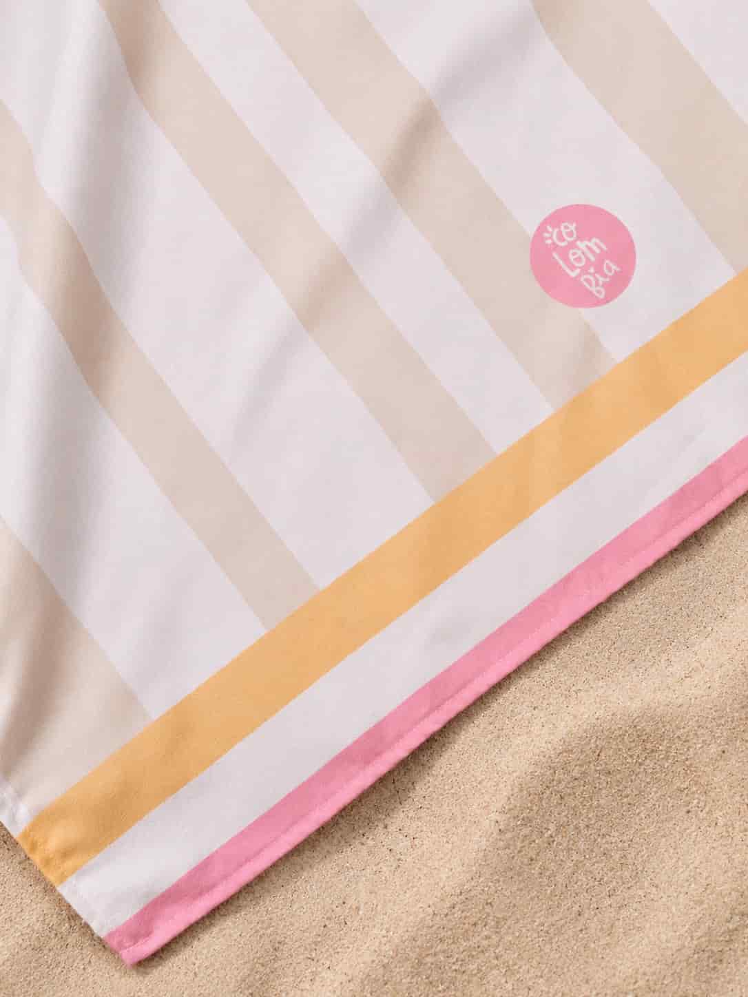 Toalla Estampada Rayas Beige - miniatura 3
