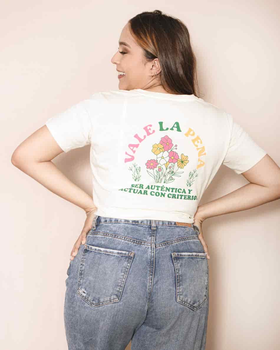 Camiseta mujer estampada - Marfil - miniatura 1