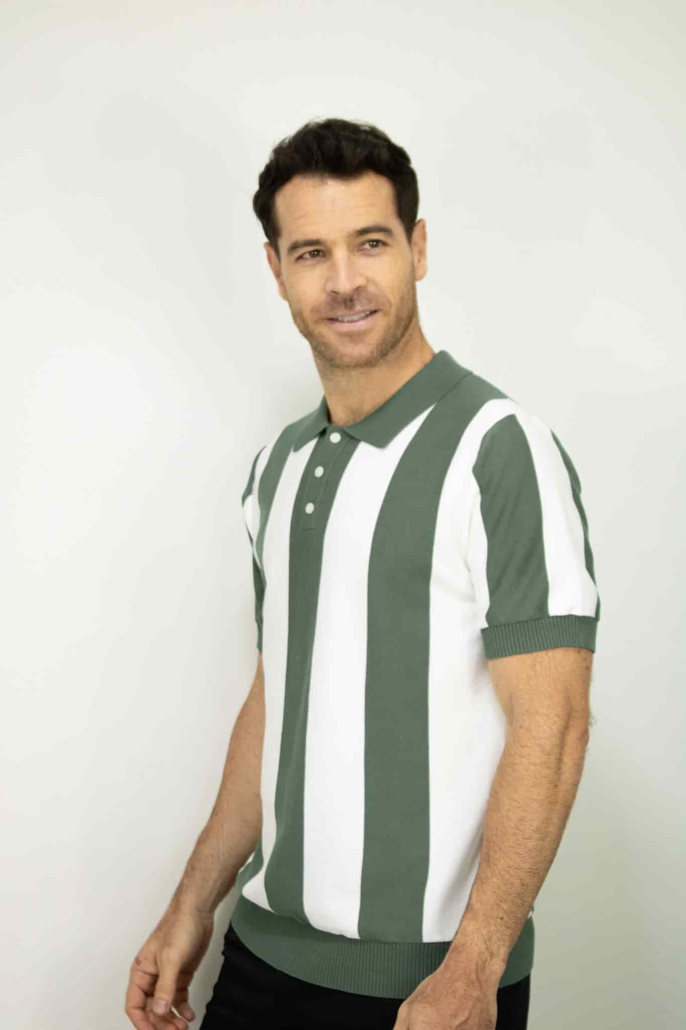POLO TEJIDA RAYAS VERDE PARA HOMBRE - miniatura 2