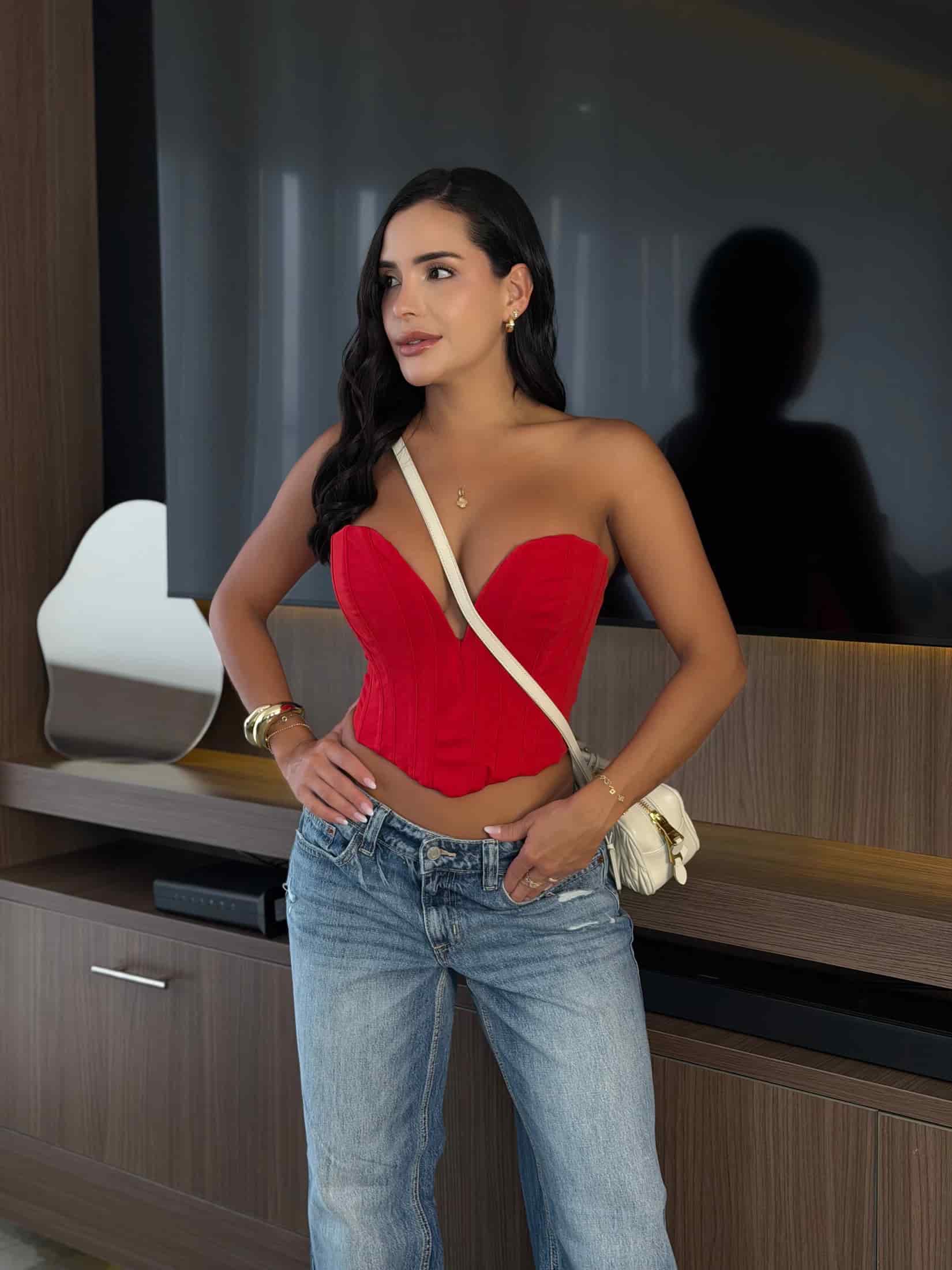 CORSET DANIELA ROJO - miniatura 1