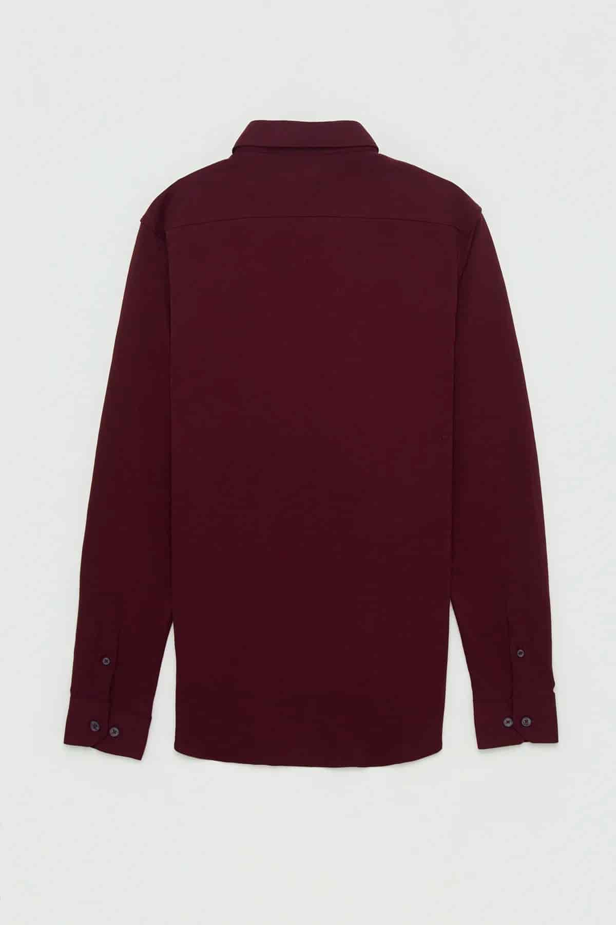 Camisa Piqué Polera Algodón Borgoña - miniatura 4