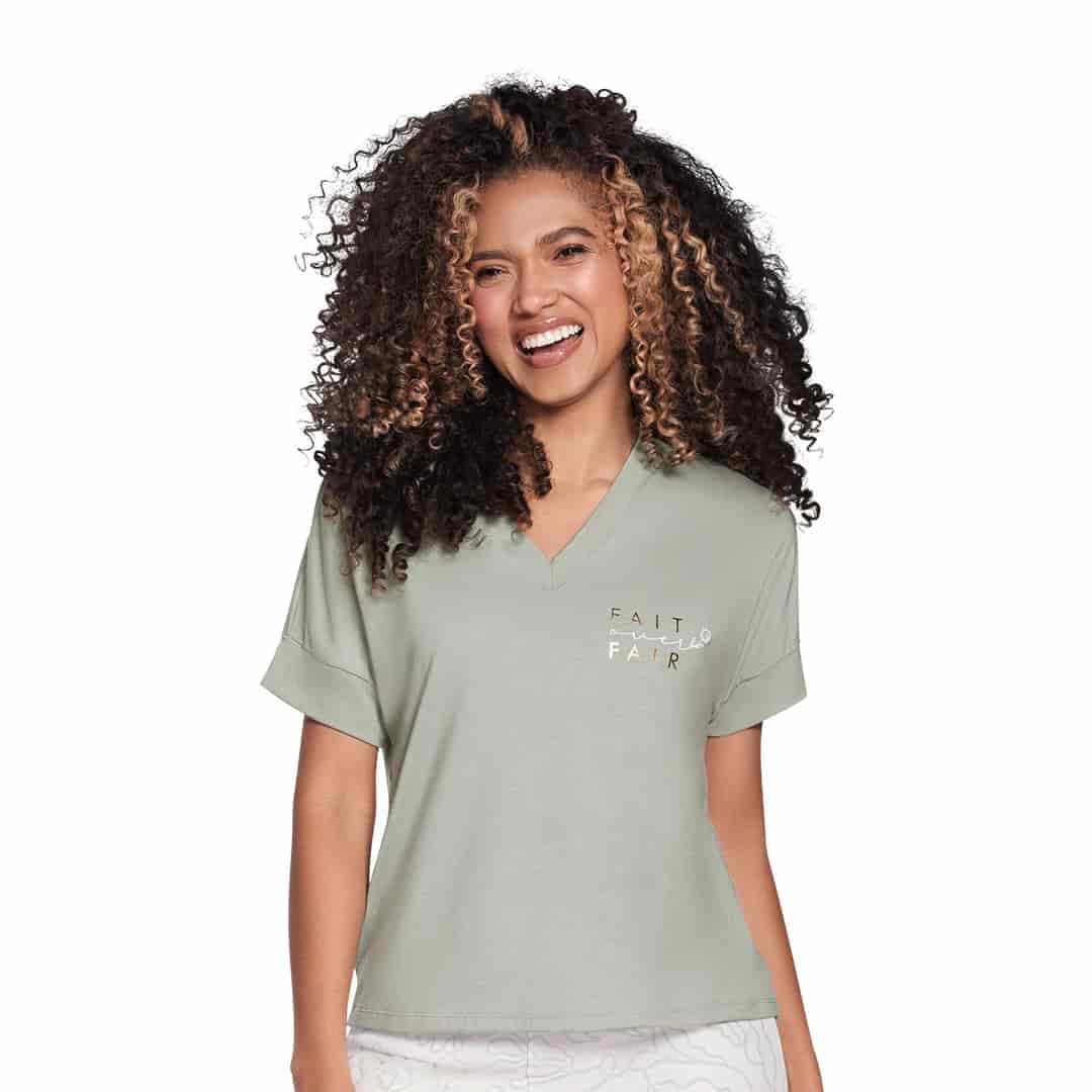 CAMISA DE PIJAMA SILUETA MANGA CORTA - miniatura 4