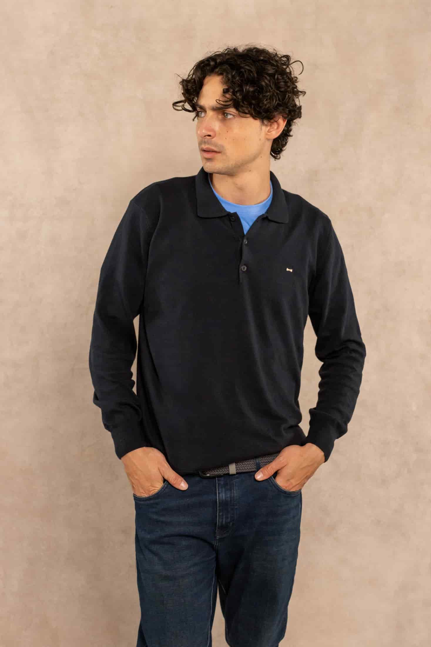 Polo Tejido Manga Larga Midnight - miniatura 1
