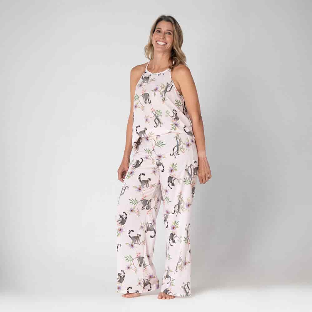 Conjunto de Pijama Pantalón Largo con Estampado Lémures. - miniatura 1