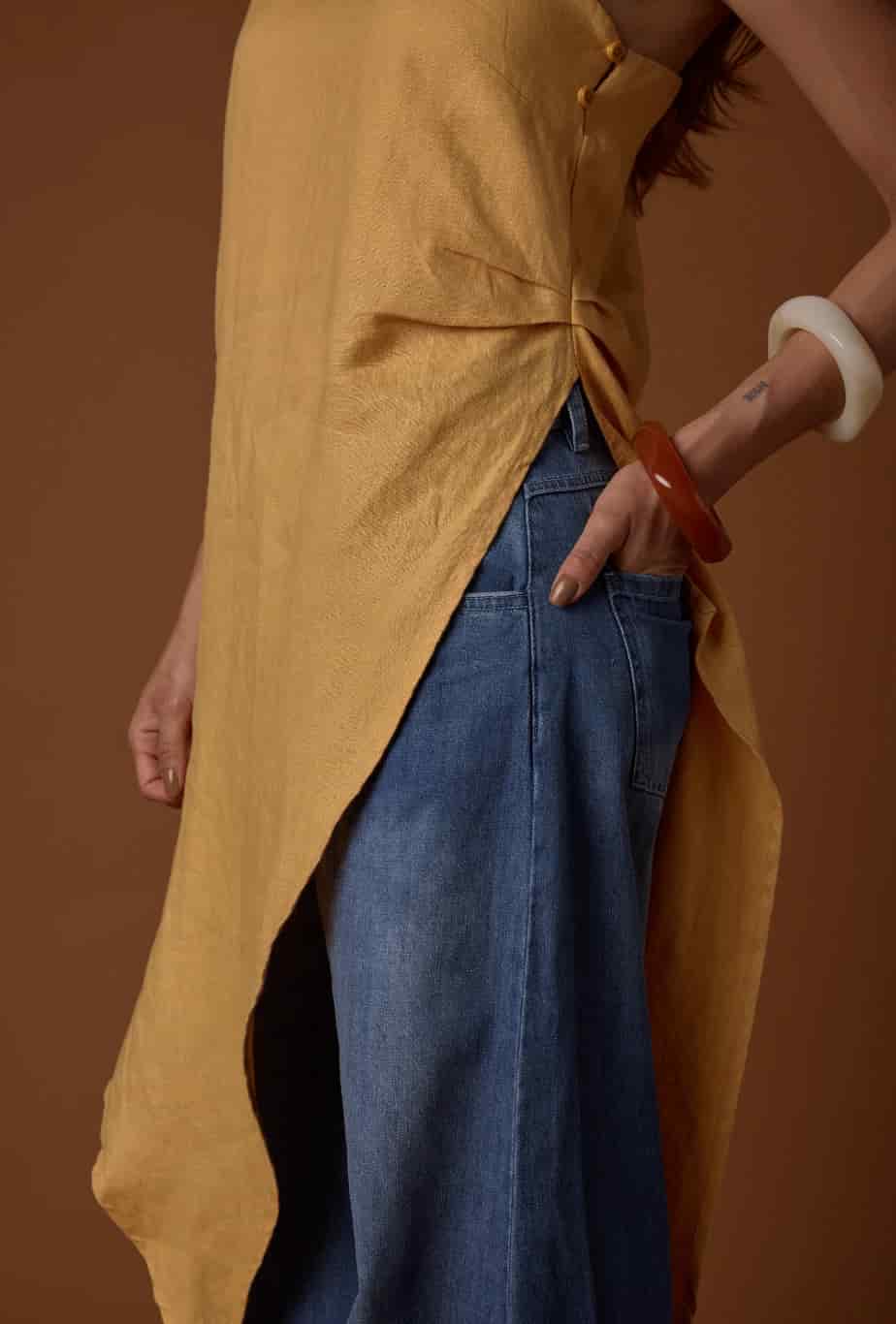 Tecoma Tunic Top de lino - miniatura 2
