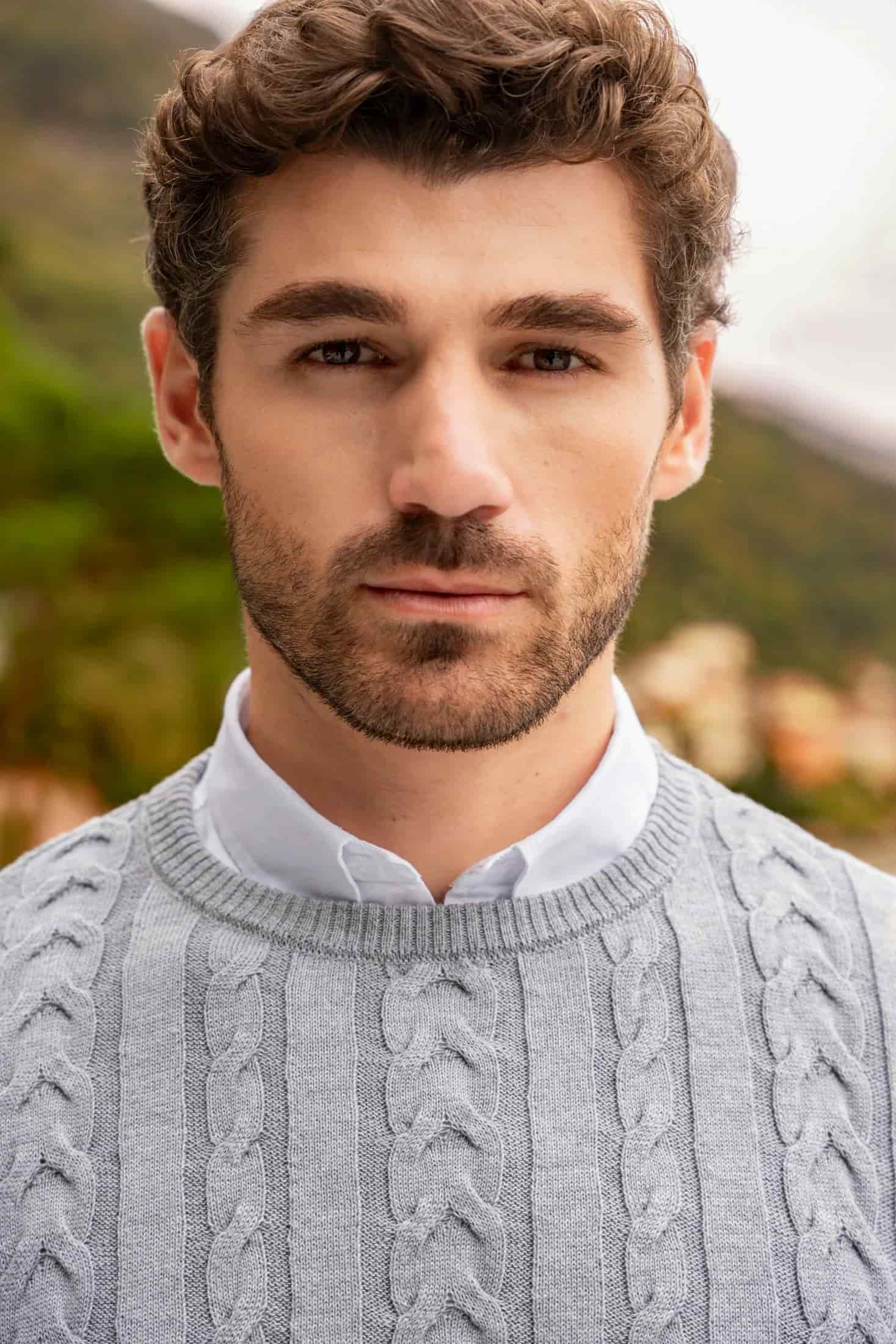 Suéter Cuello redondo Trenzado Rib Hombre Gris Claro - miniatura 4
