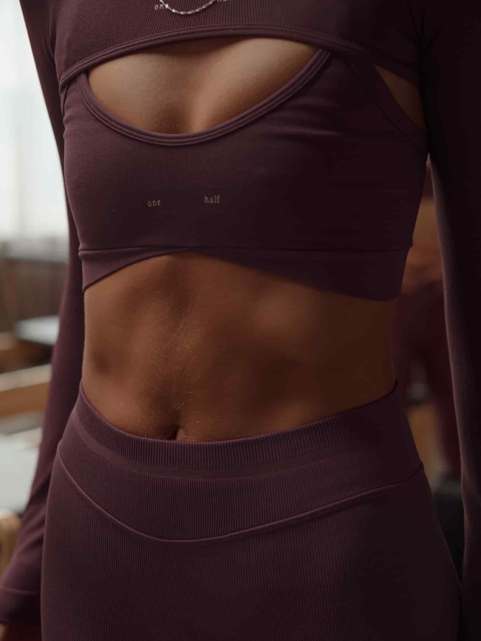 OVERLAY SEAMLESS CROP TOP - CRANBERRY - miniatura 3