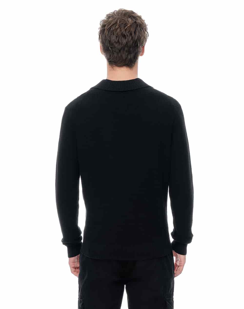 Buzo tipo polo regular negro hombre - miniatura 3