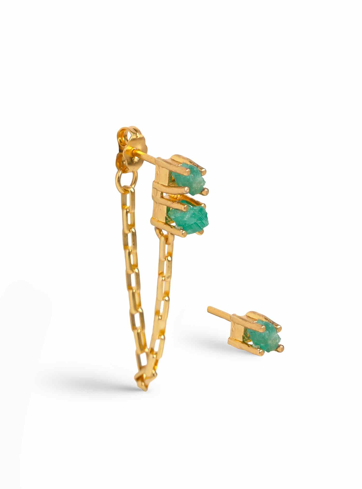 Arete Tennis Mini Chain Solitario  + Topo uniesmeralda - miniatura 1