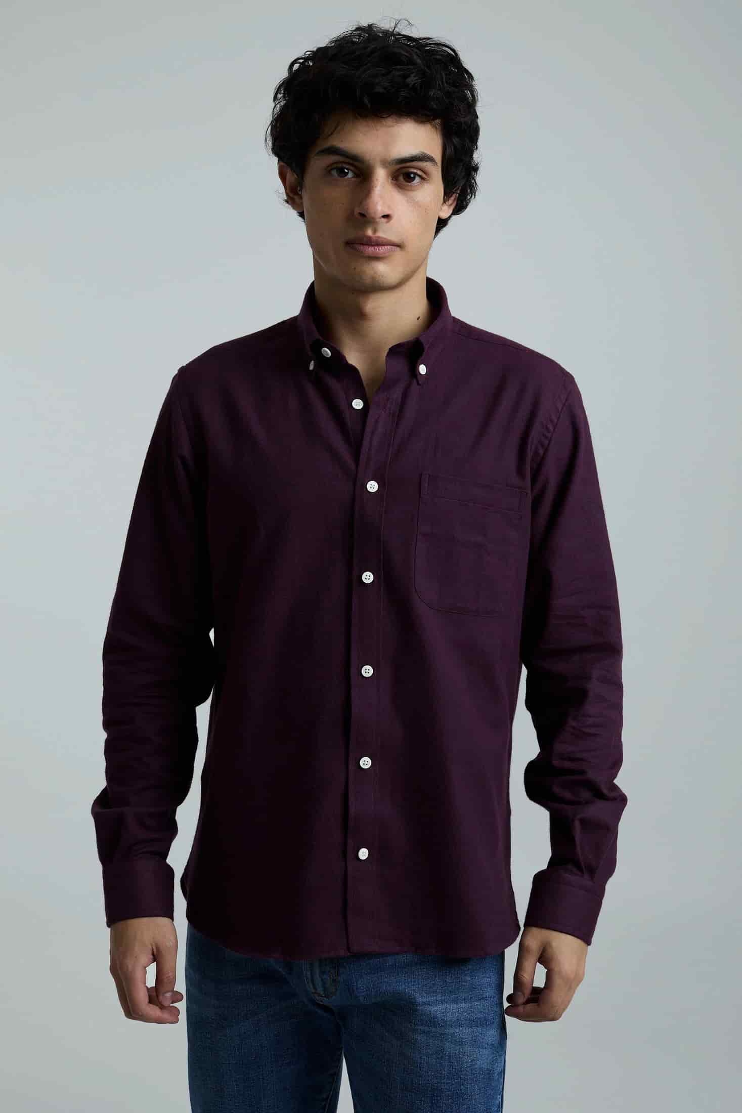 Camisa twill vinotinto - miniatura 1