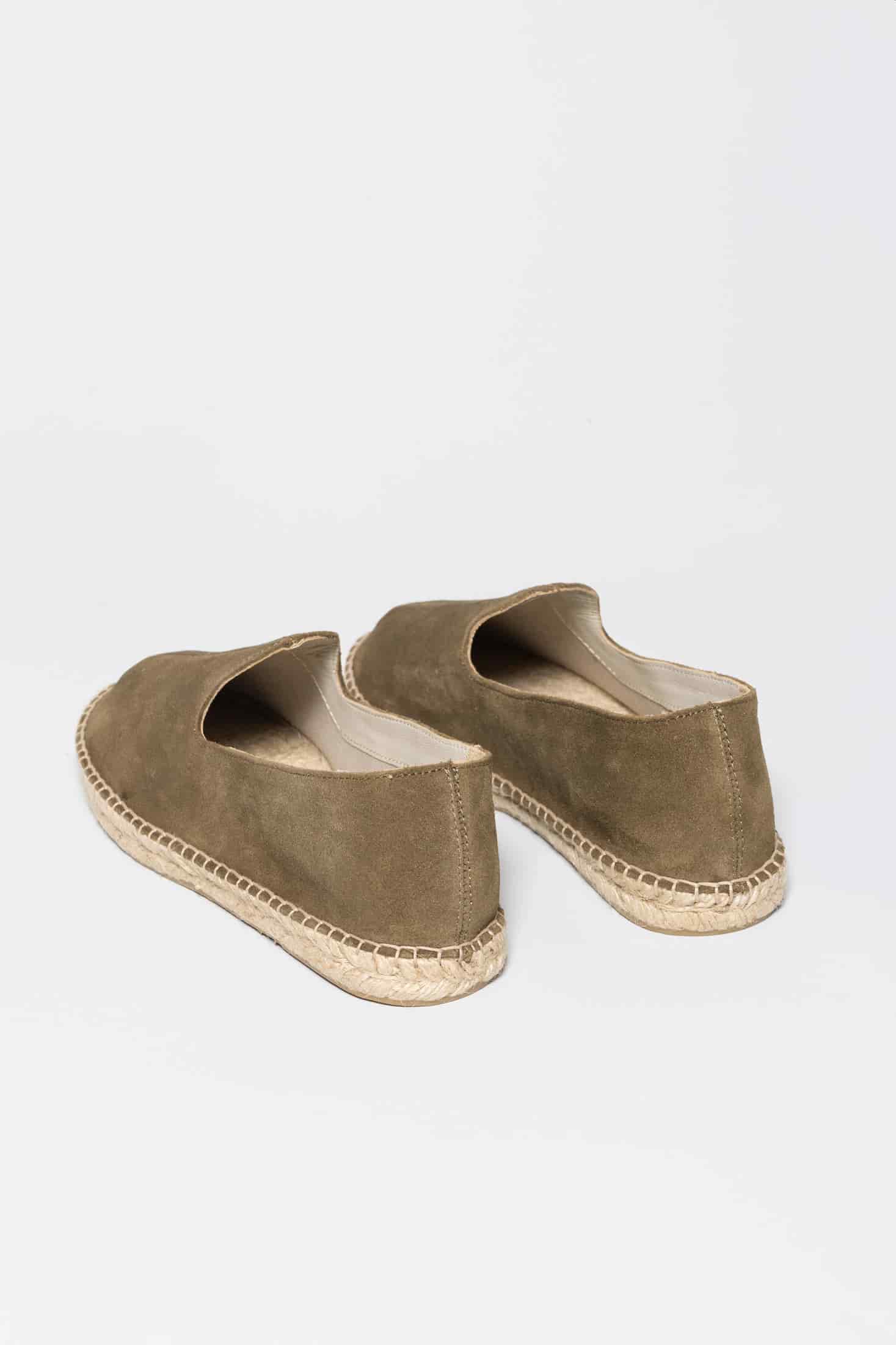 Men's leather espadrille kaki canvas - miniatura 3