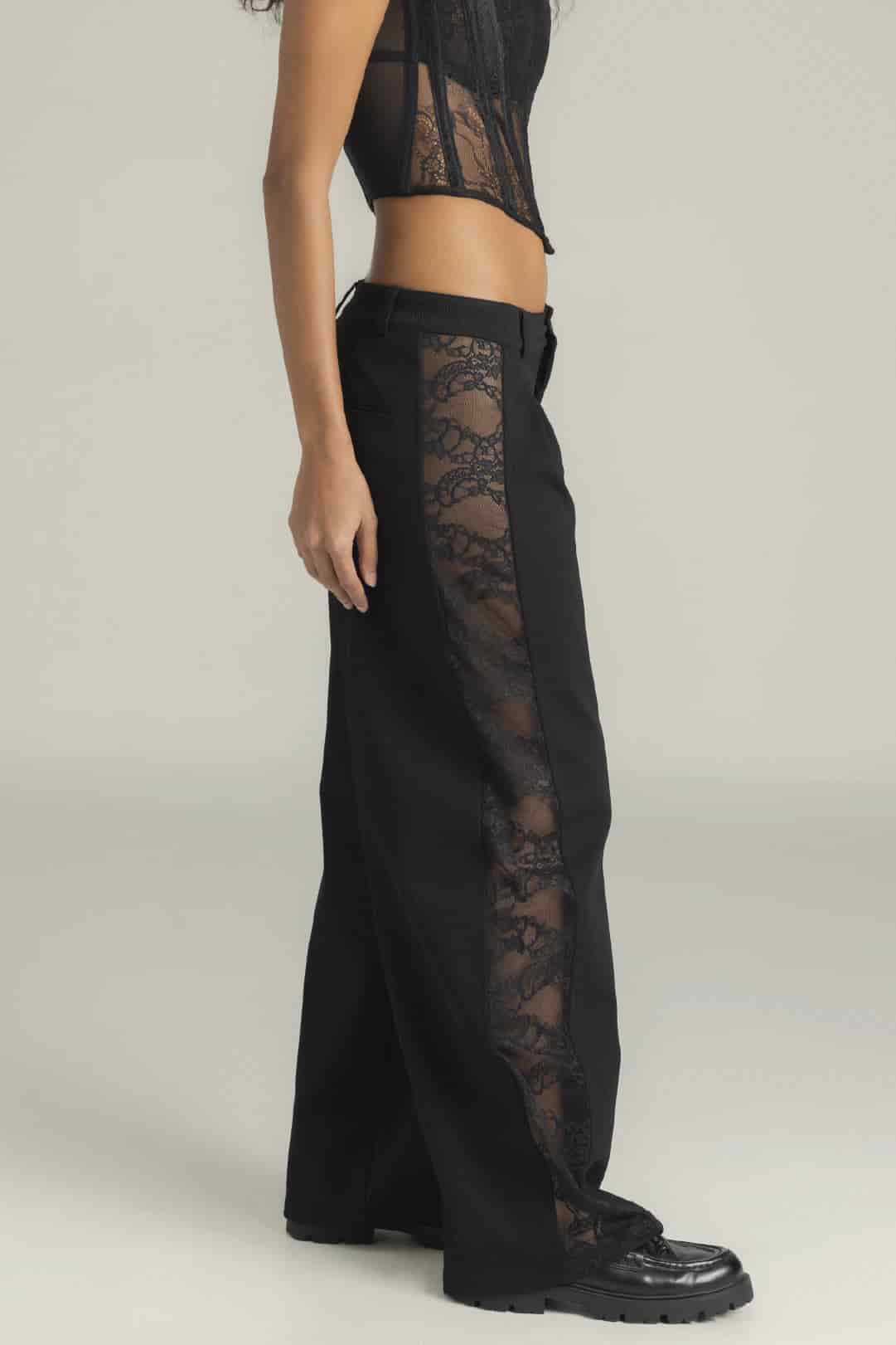 SET CORSET & PANTALON INDIRA NEGRO - miniatura 2