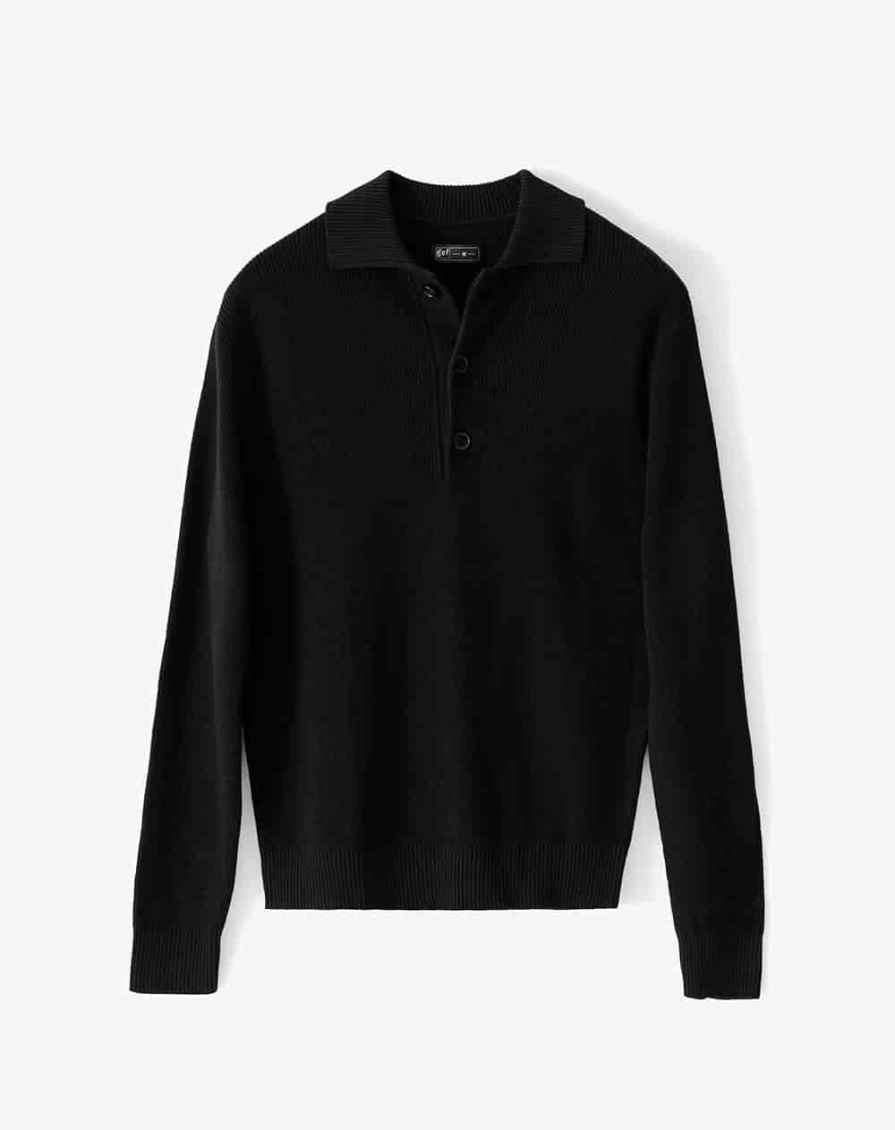 Buzo tipo polo regular negro hombre - miniatura 5