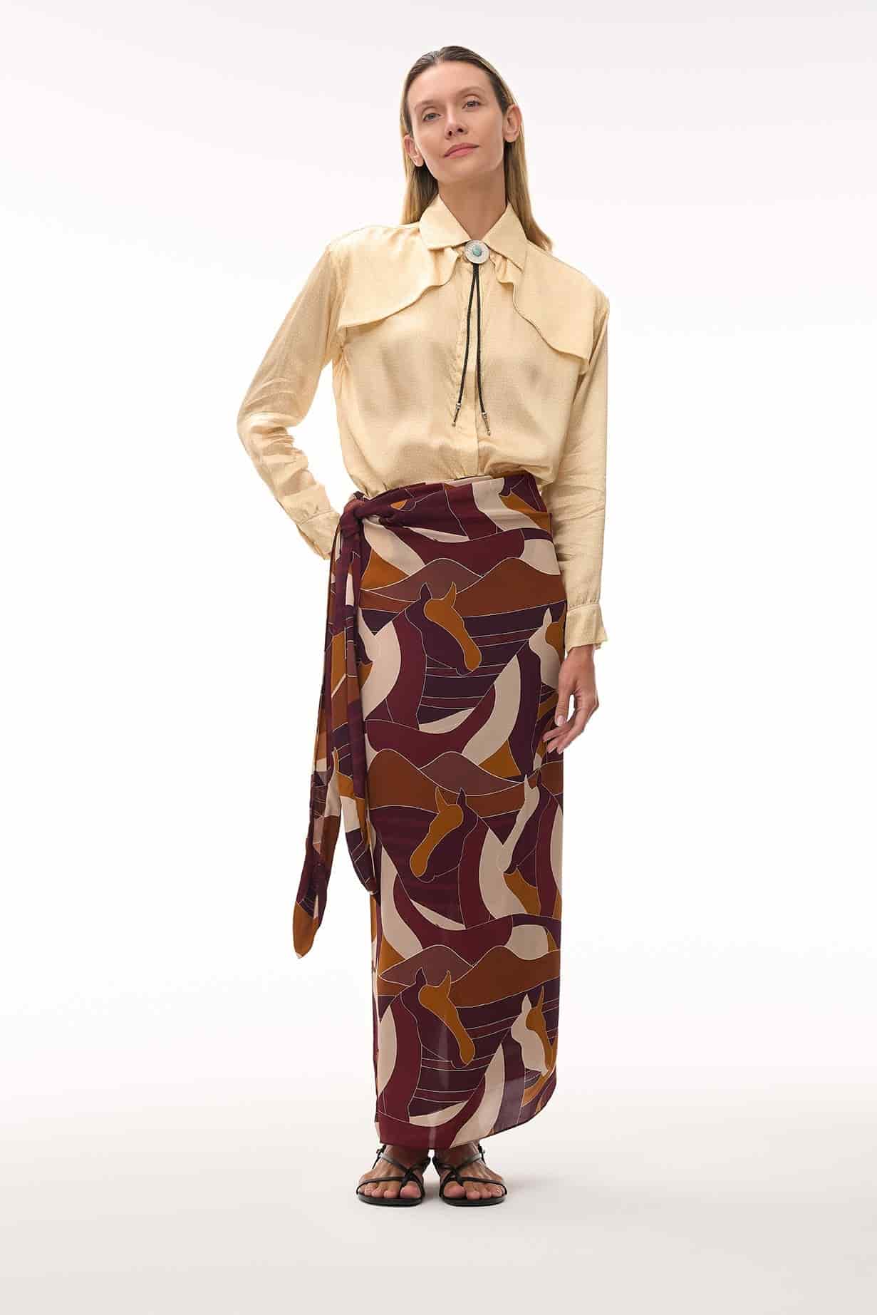 Andalucía Satin Silk Shirt / Butter Reptile - miniatura 2