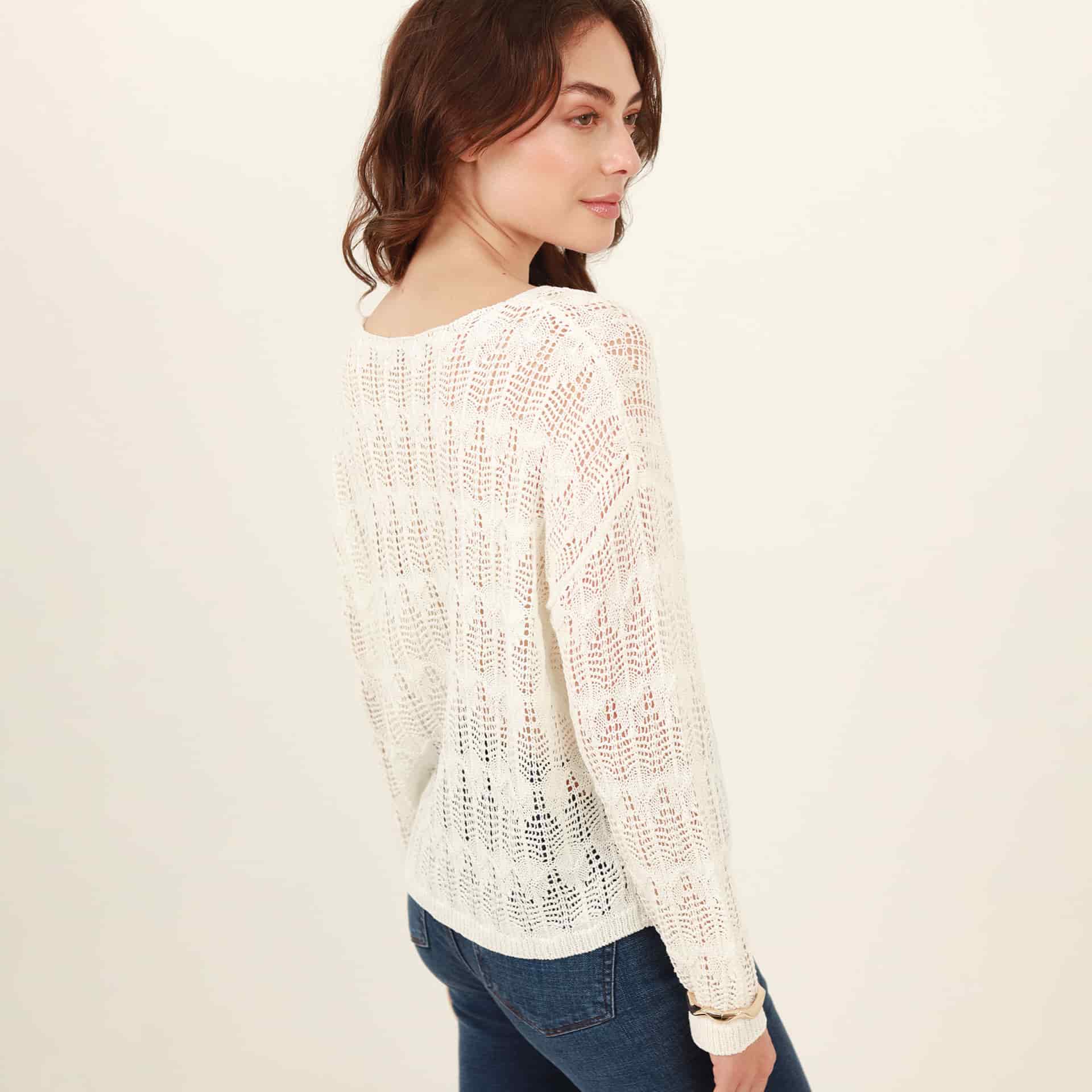 Sweater cuello redondo manga larga con textura - miniatura 12