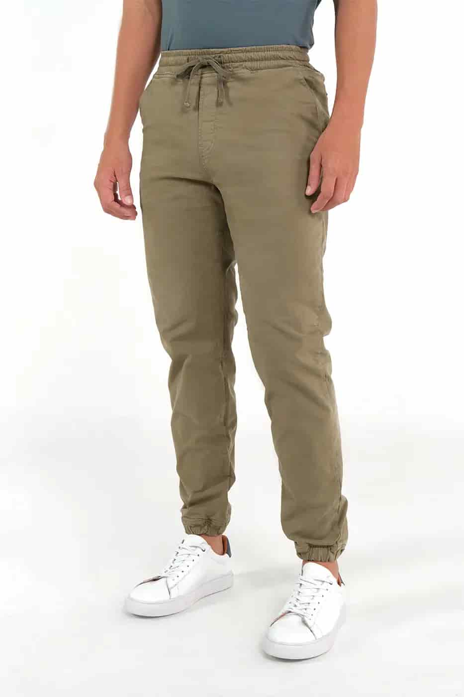 Pantalón Jogger Slim Fit Mezcla Algodón Verde Grafito - miniatura 1