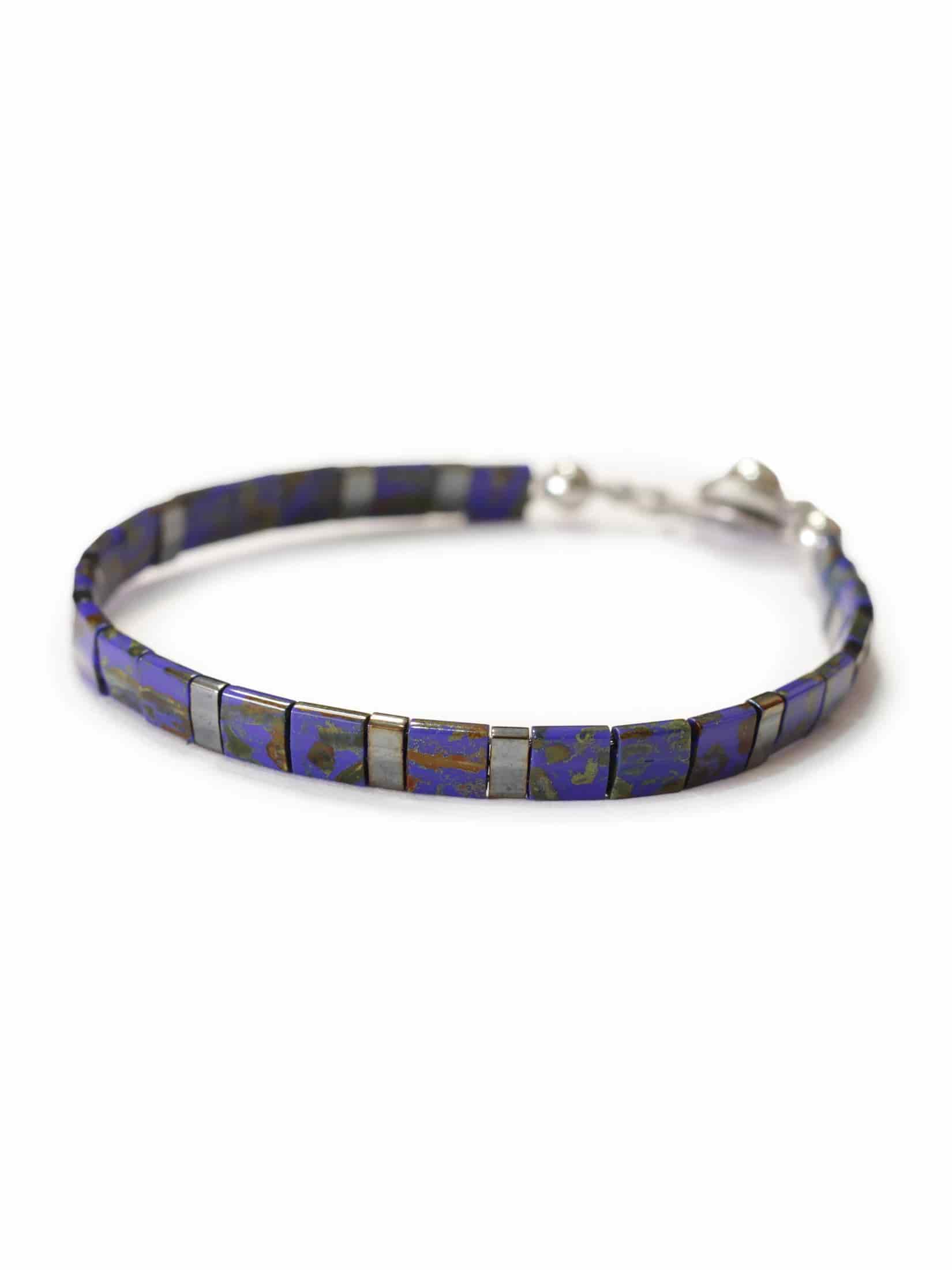 Brazalete Miyuki Tila Azul Marmolizado - miniatura 6