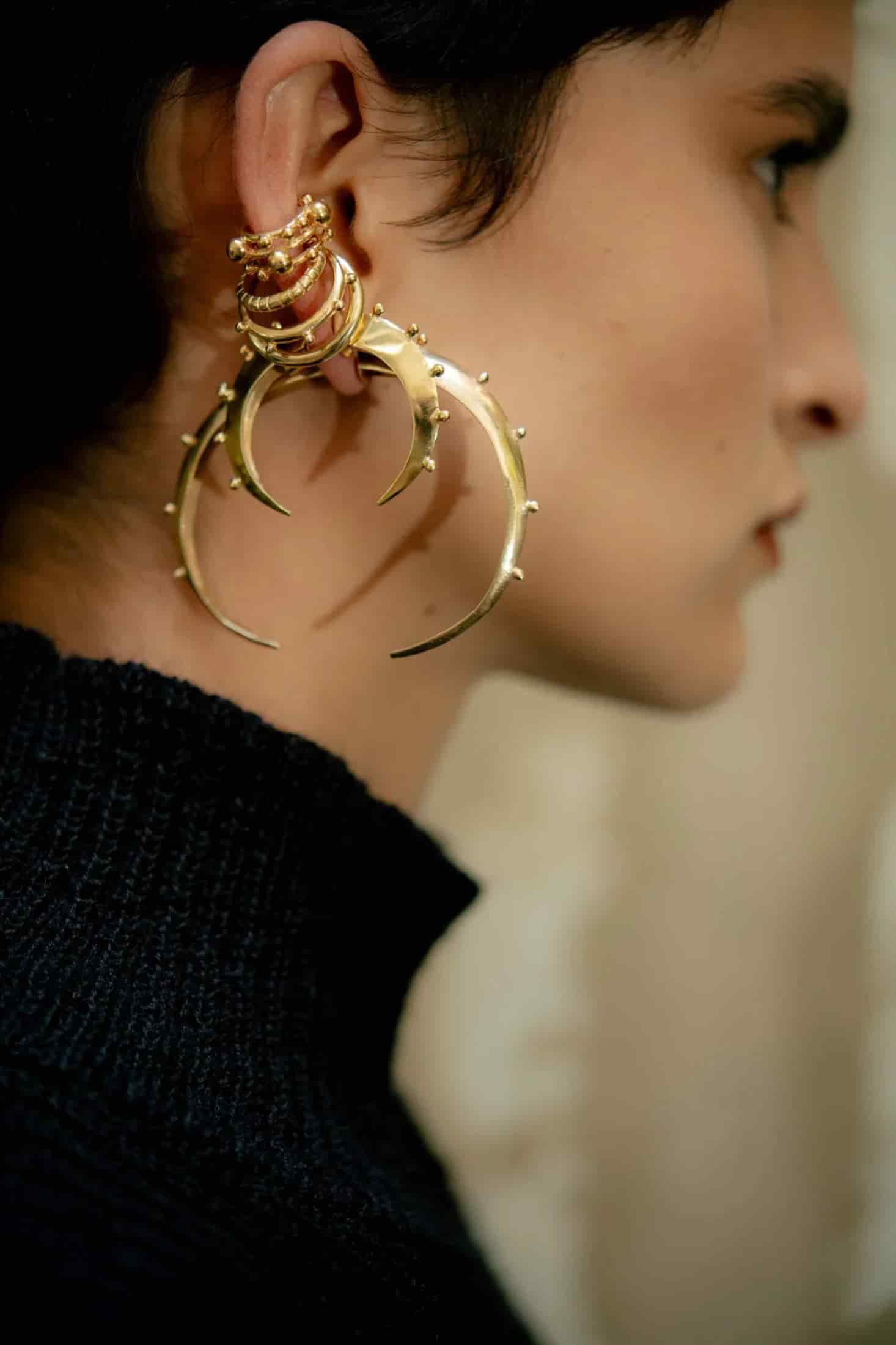 Triple Chuf Ear Cuff Gold - miniatura 2