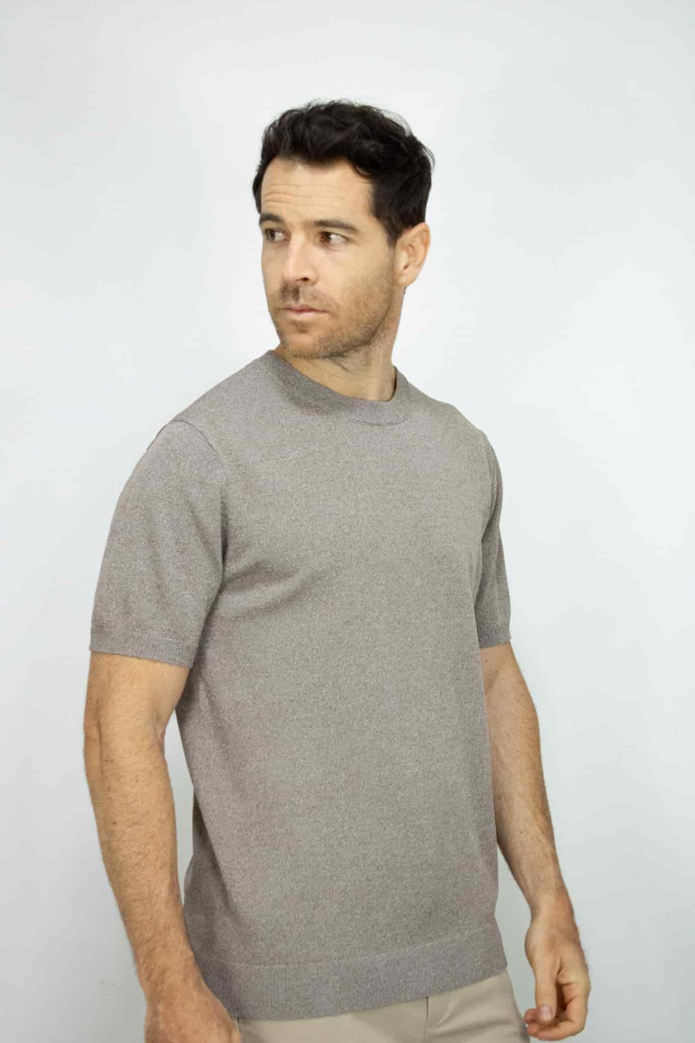 CAMISETA TEJIDA CAFE PARA HOMBRE - miniatura 2