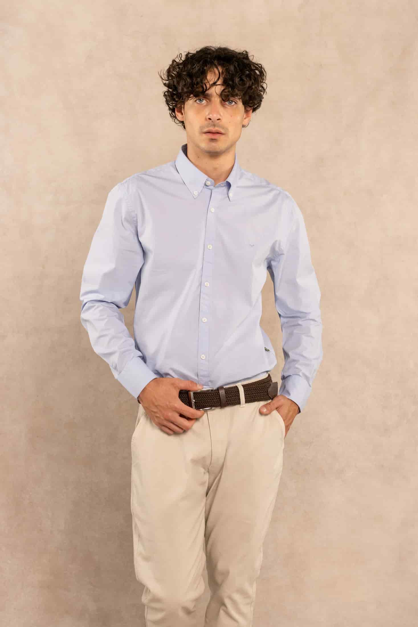 Camisa Antimanchas Popelina Light Blue - Talla Regular - miniatura 7