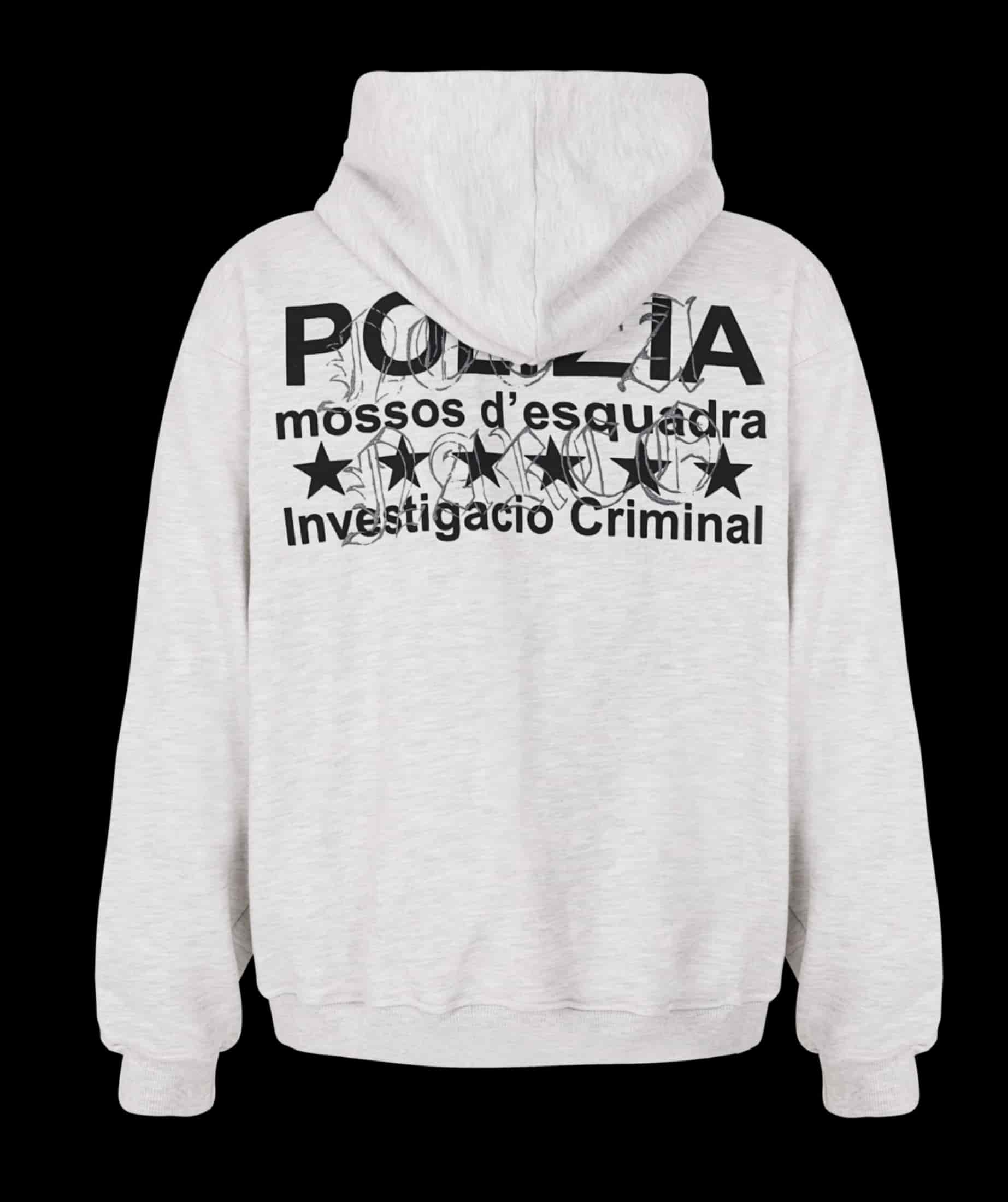 POLIZIA GRAY ZIPPER HOODIE - miniatura 1