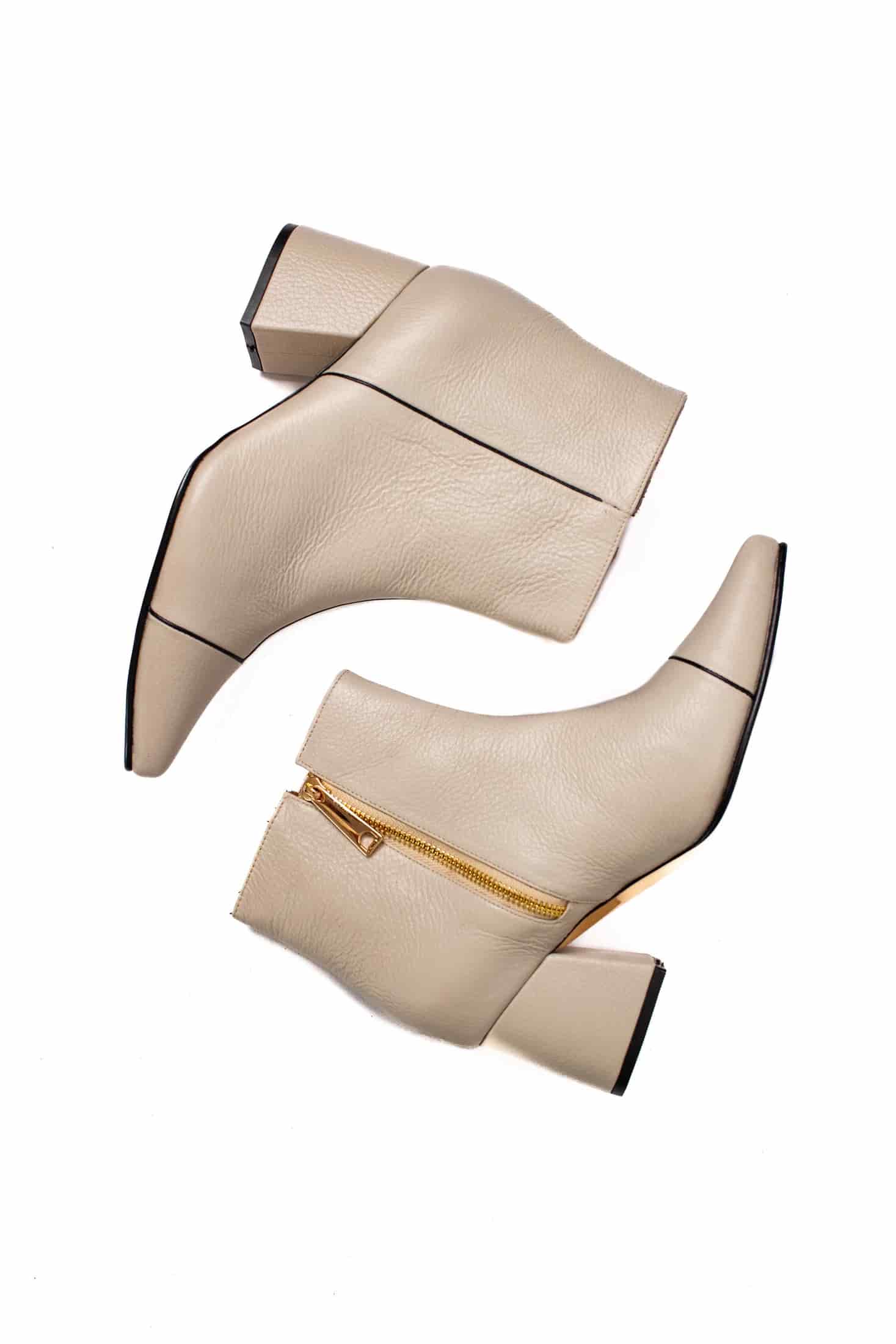 ANKLE boots - Beige x black - miniatura 3