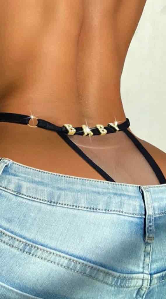 Tanga letras BABY Blanco/Negro SH-438347-BLA-S - miniatura 2