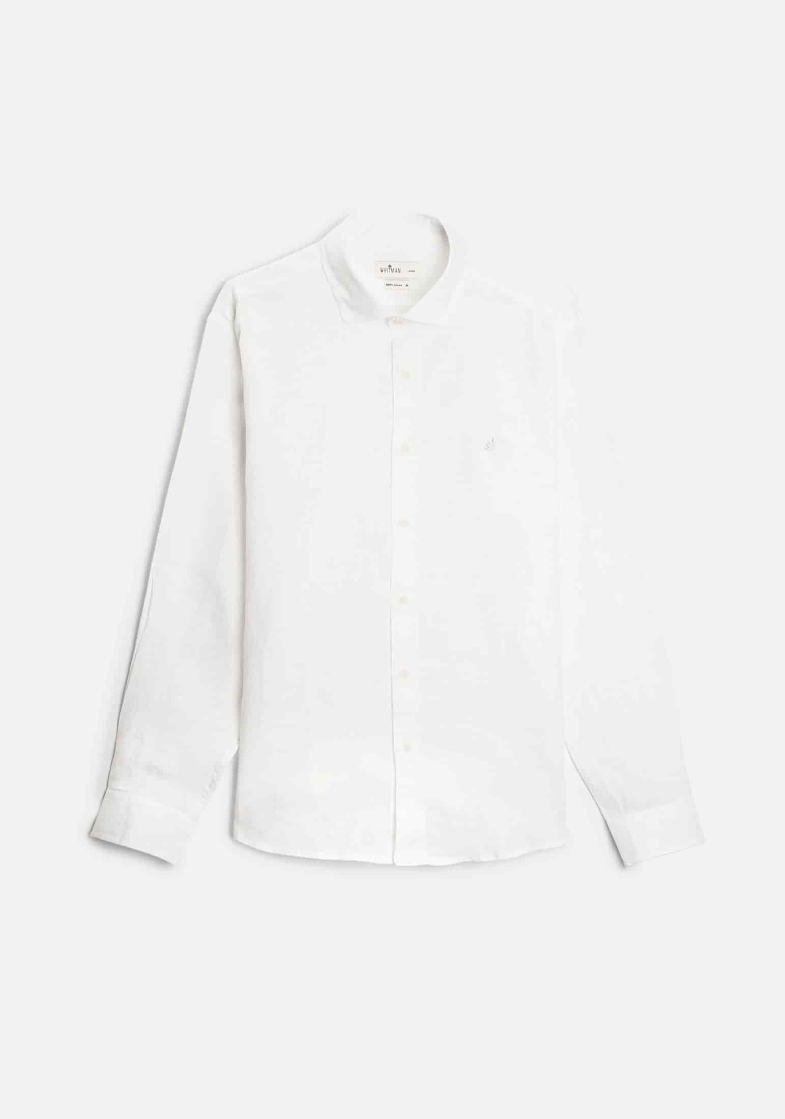 Camisa H Lino Unicolor L-Atn Blanco - miniatura 1