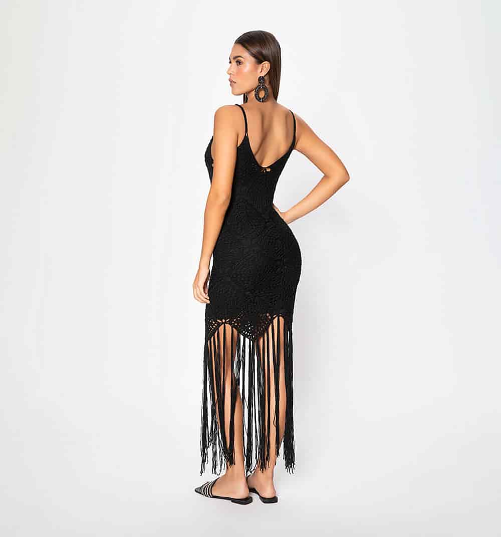 Vestido crochet con flecos - miniatura 8