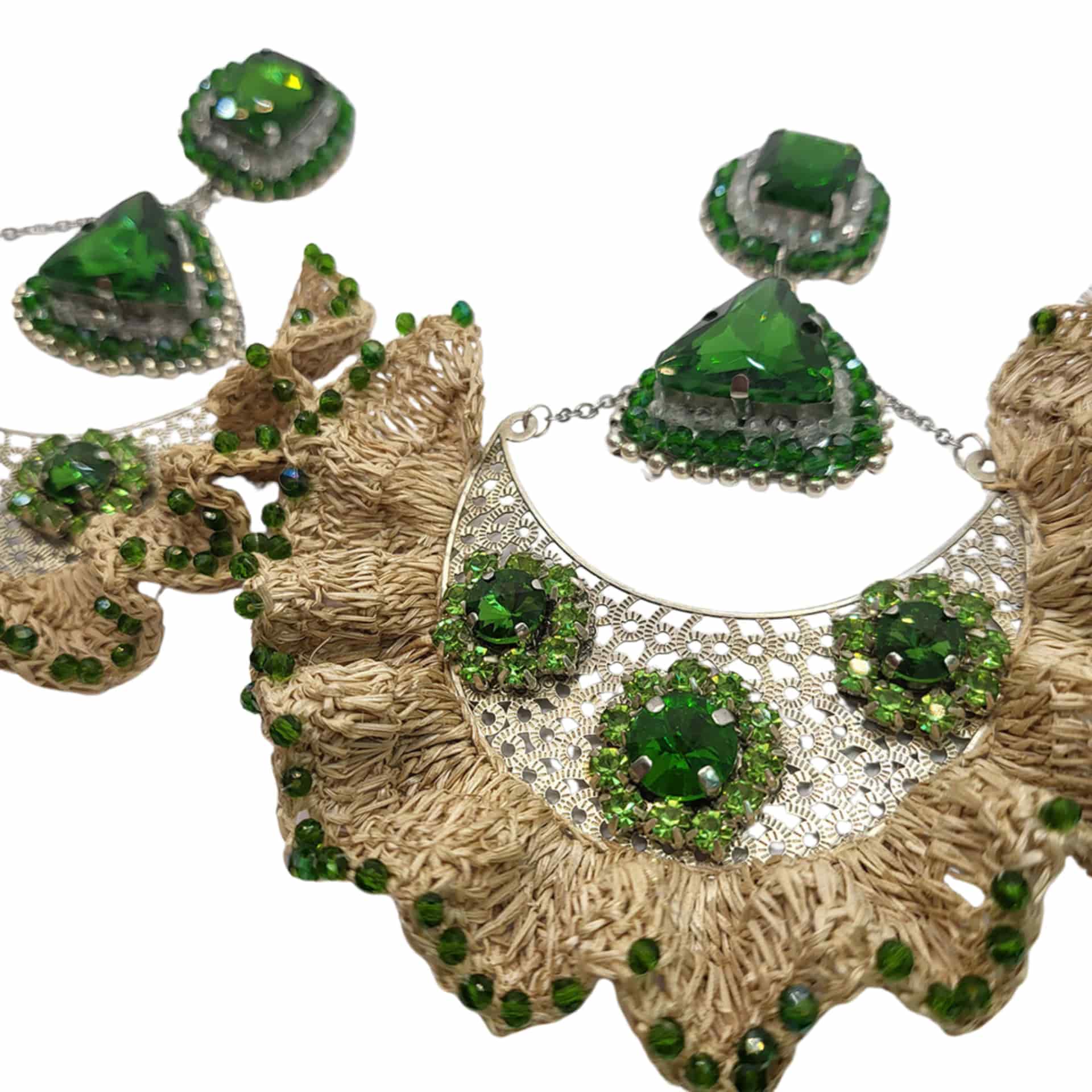 Splendor Green Half Moon Earrings - miniatura 2