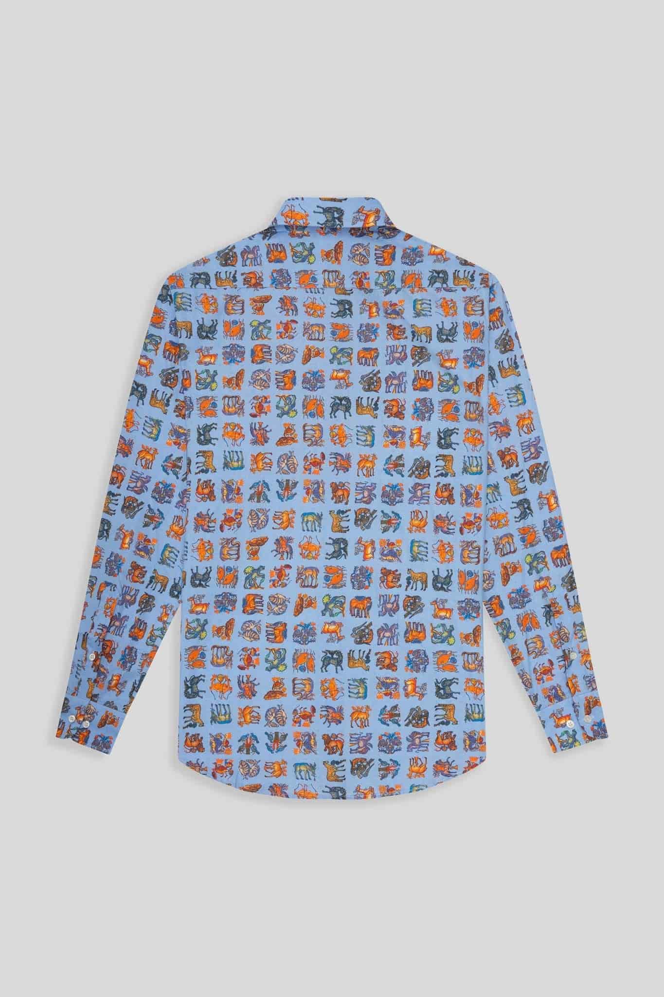 Men's cotton shirt green sky blue byzantium - miniatura 2
