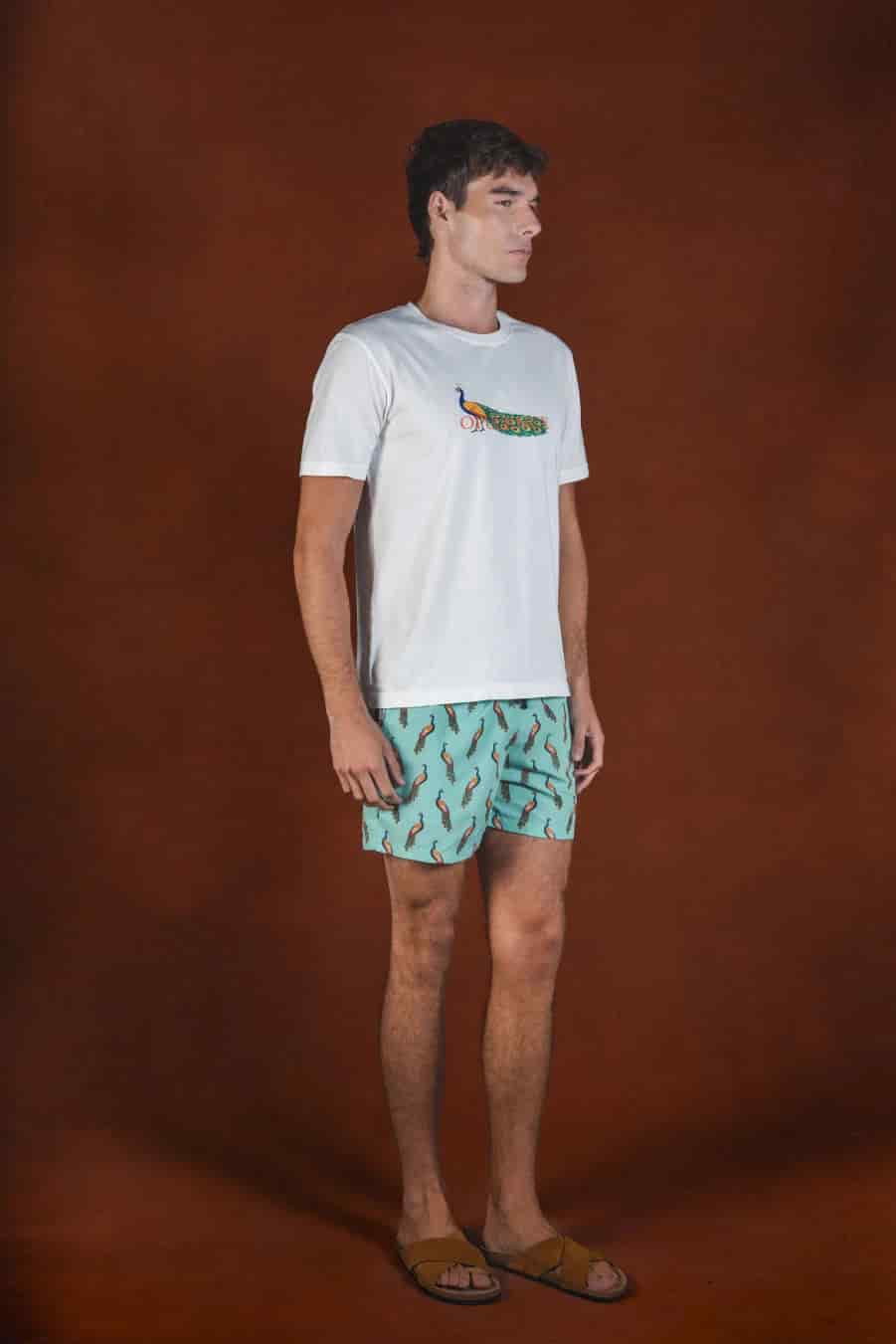 Pavone cotton t-shirt white - miniatura 2
