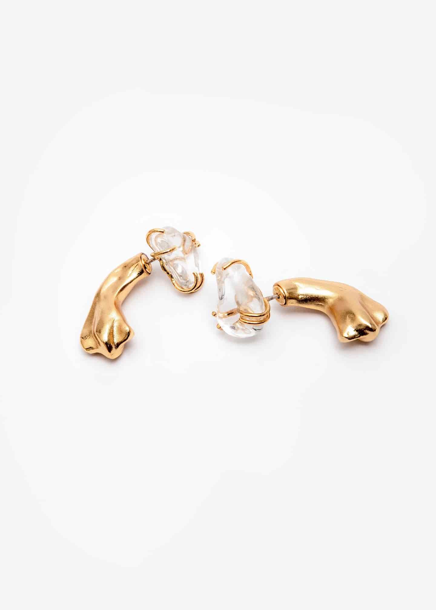 Aretes Cuarzo Maxi Petal Curve - miniatura 1