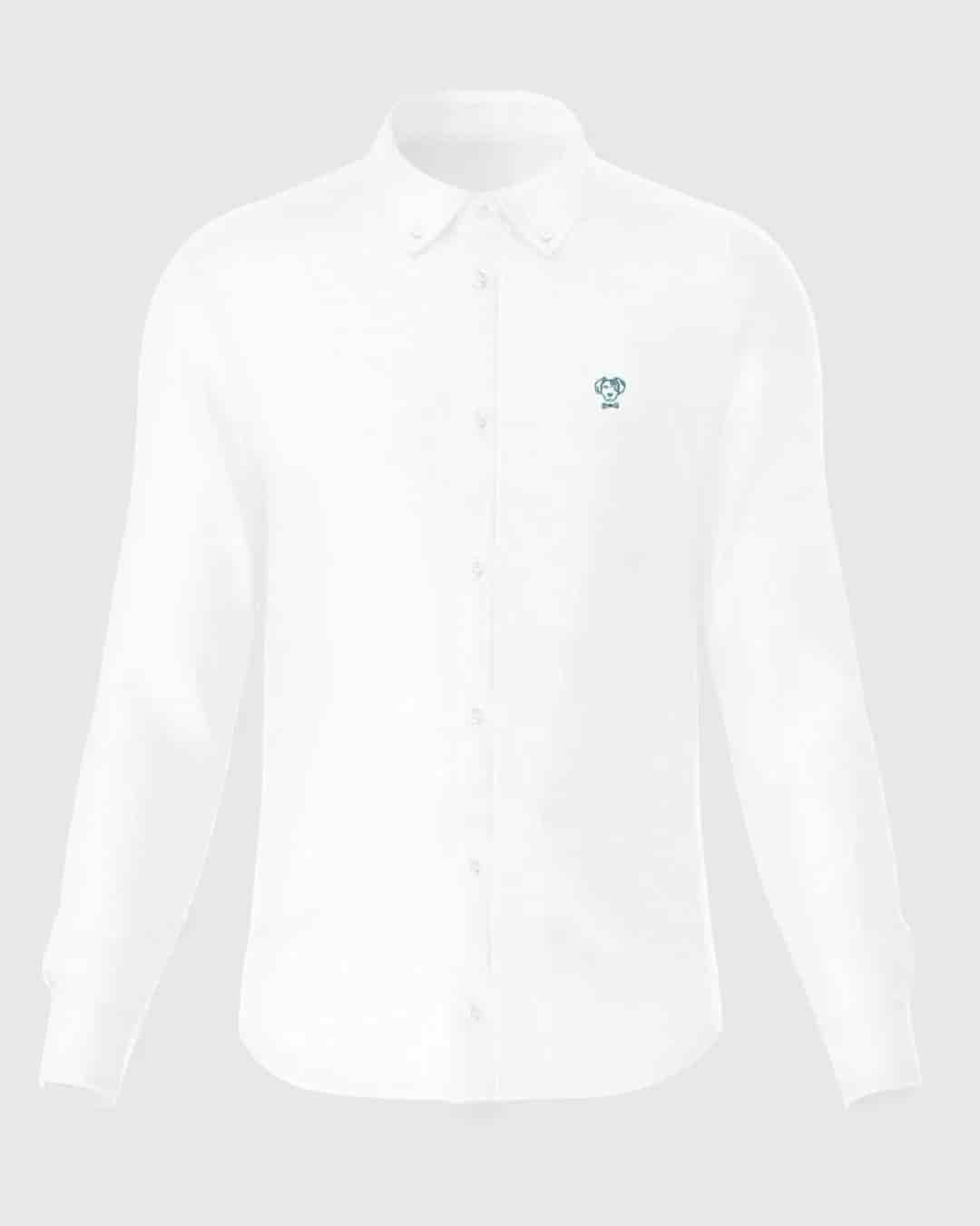 Camisa Antimanchas Popelina Blanco Logo Azul Claro - miniatura 13