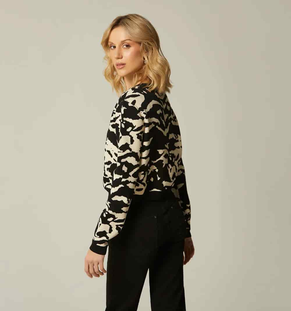 Cardigan estampado bi color - miniatura 5