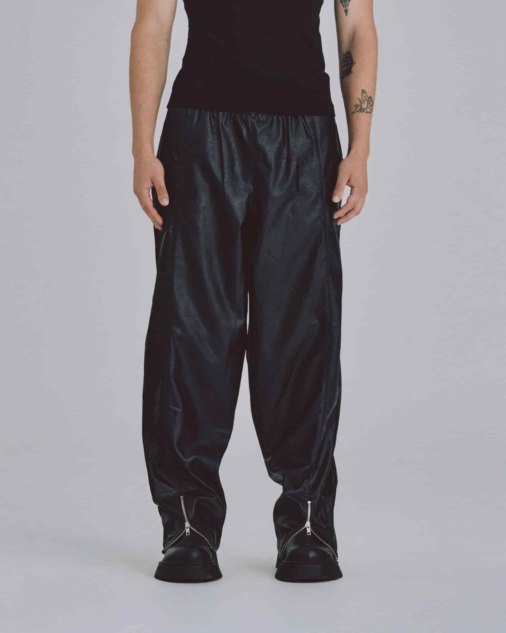 Basics Synthetic Straight Pants Black - miniatura 2