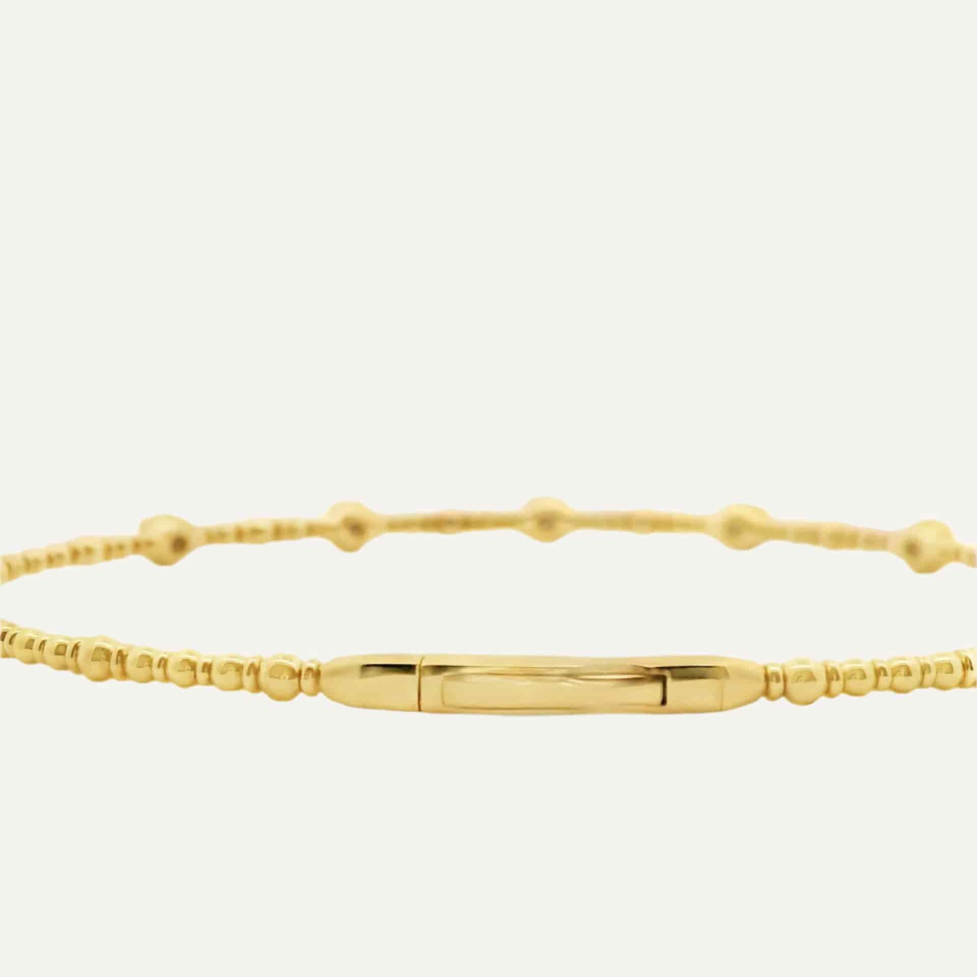 Pulsera Bangle dots cinco biseles uña 14K - miniatura 4