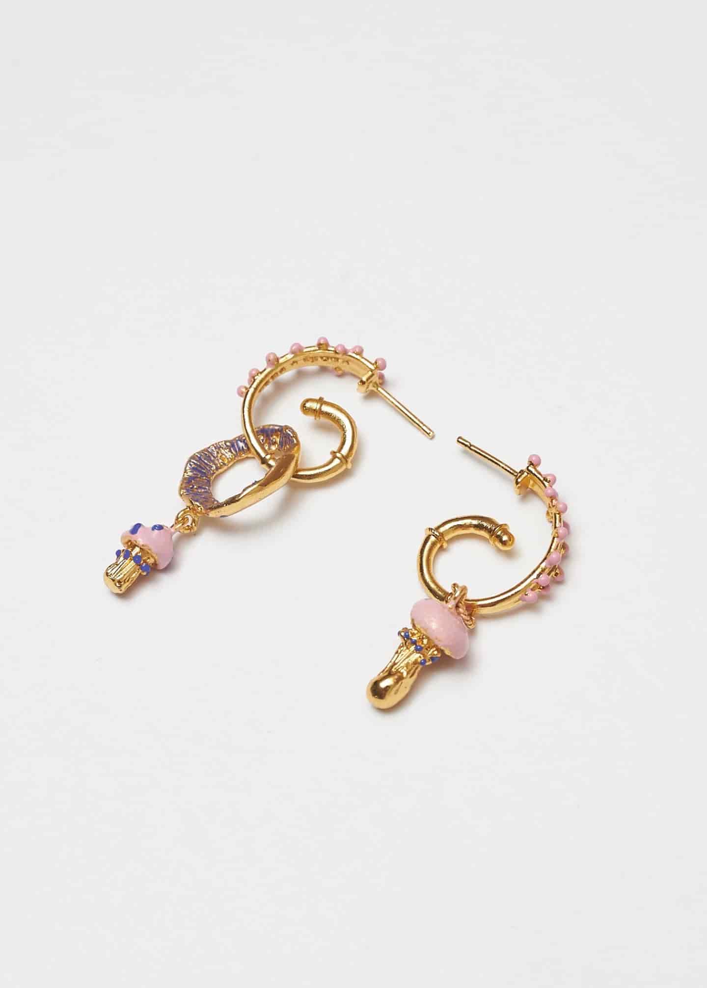 Candongas midi setas rosa - miniatura 1