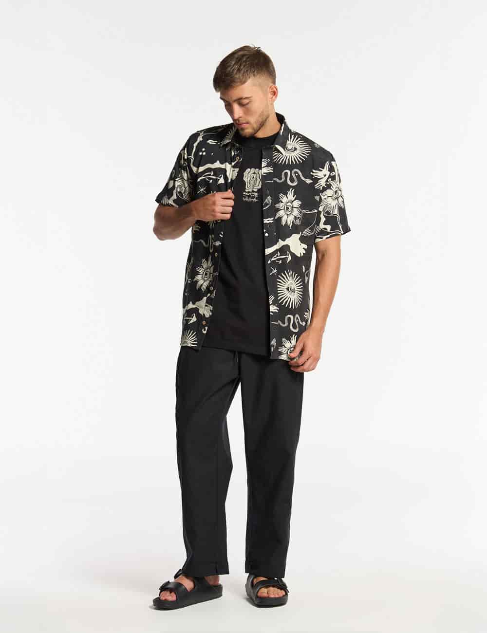 Camisa Regular Fit Chacras  negro + crudo Hombre - miniatura 6