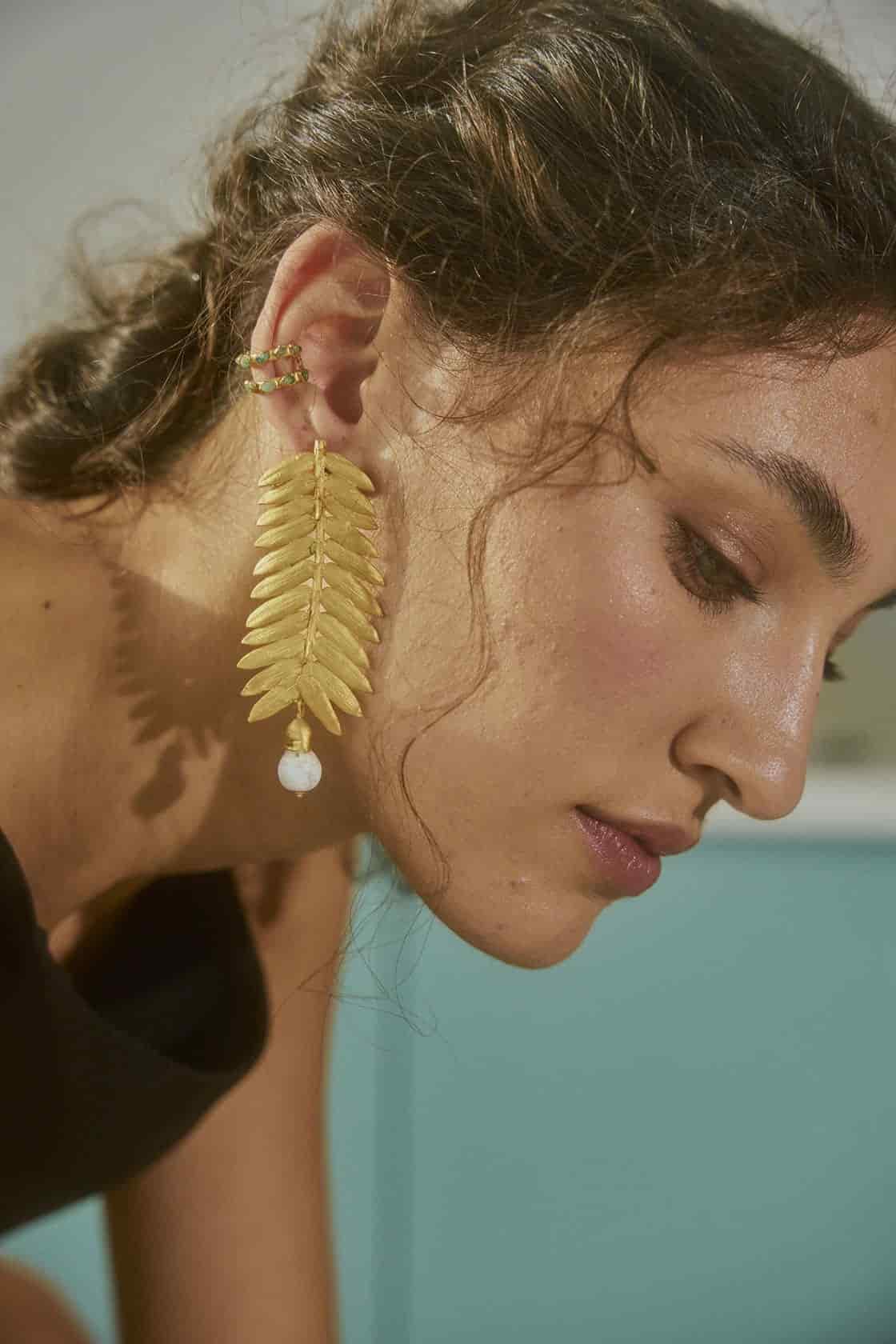 ROMERON PINE AND PEARL EARRINGS - miniatura 3