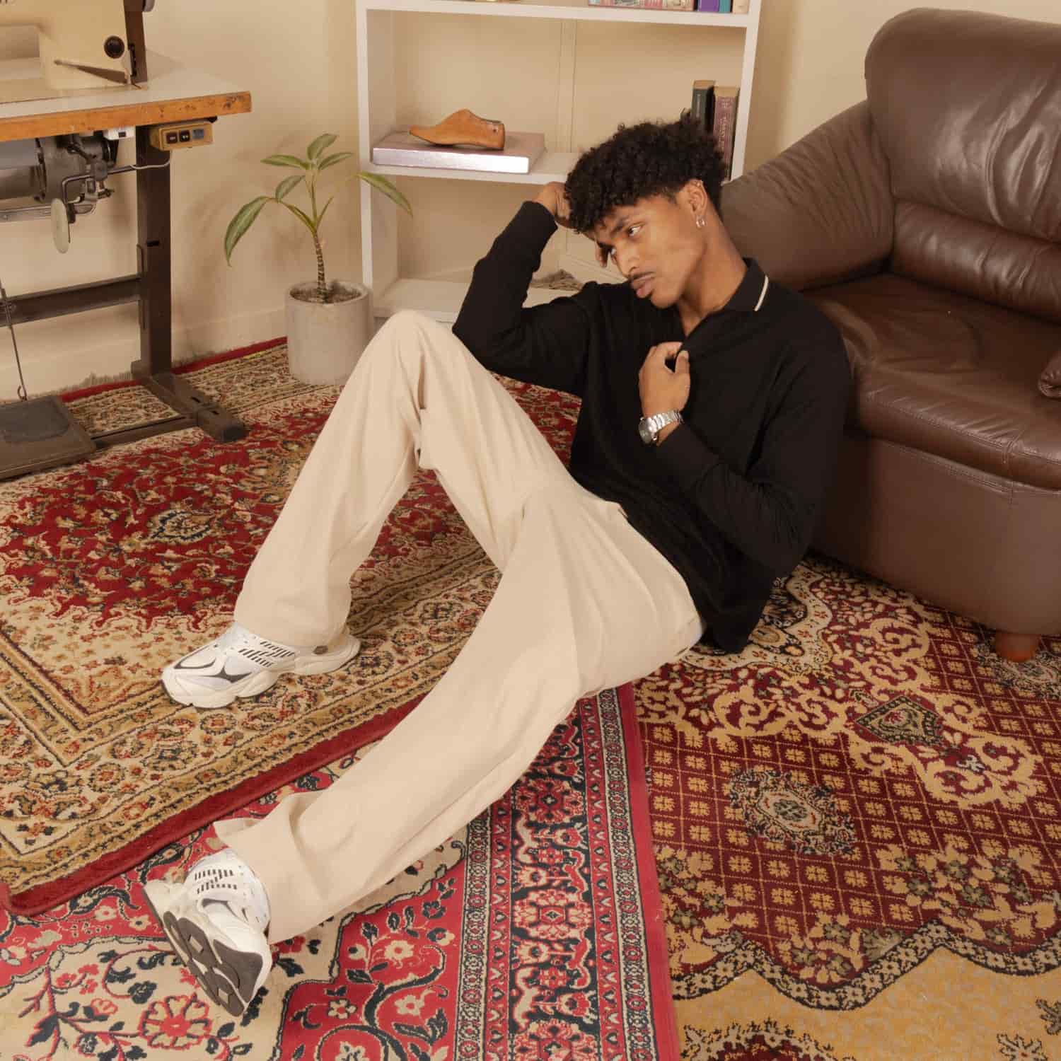 Polo Knit Sweater Negro - miniatura 5