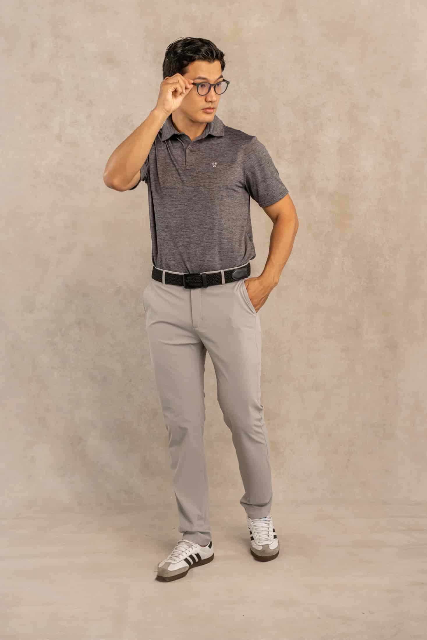 Polo Performance Antiarrugas Gris Jaspe - miniatura 4