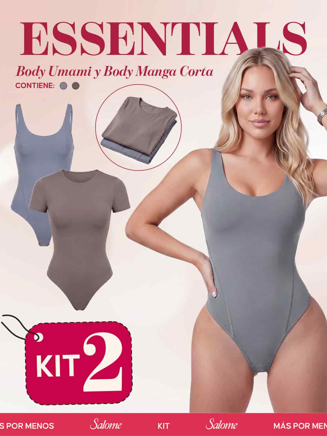 Kit Body Diario Tiras Finas & Manga Corta Sin Costuras | Salome 5005 + 5007 | 01L5 - miniatura 6