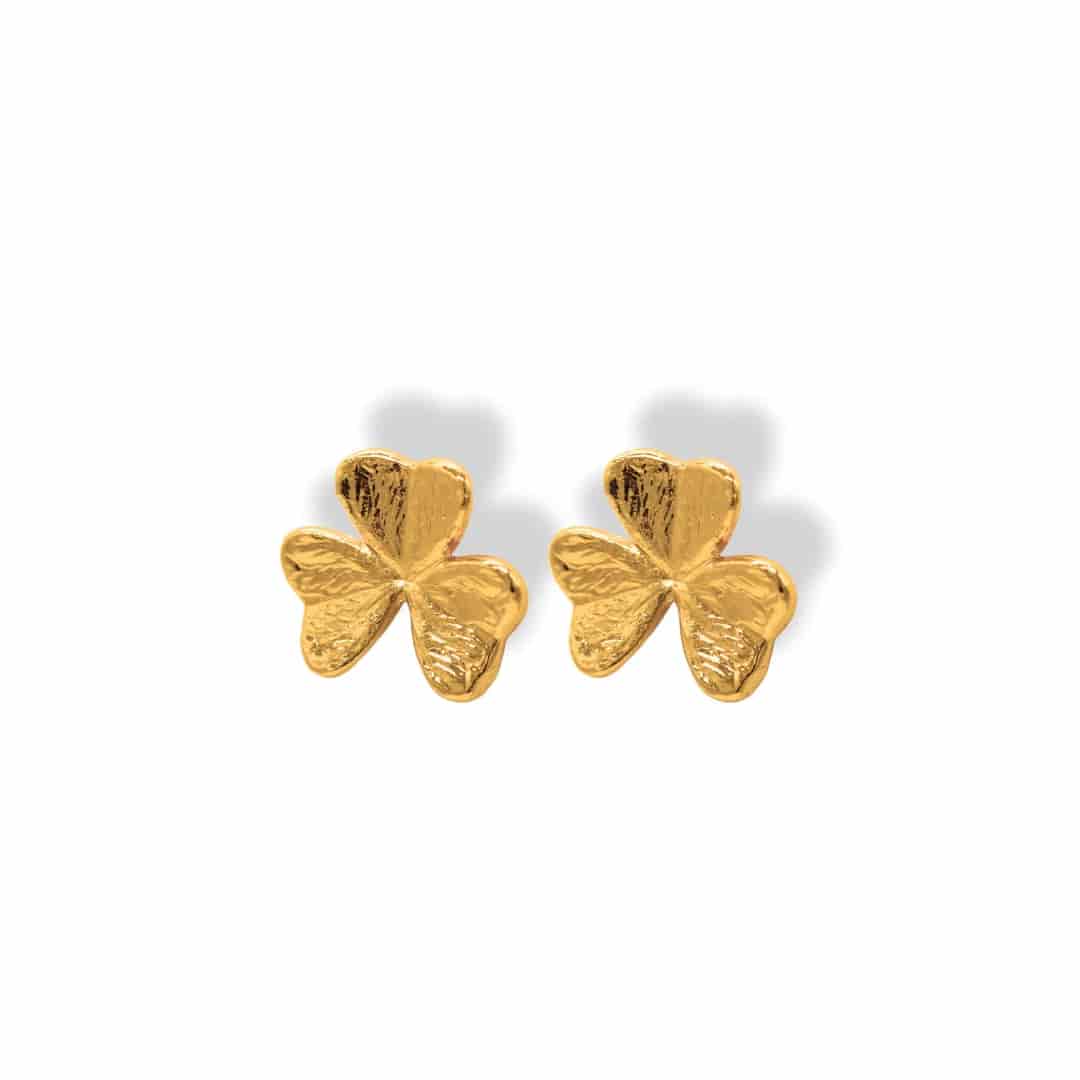 Aretes de trébol de 3 hojas pequeño - miniatura 1