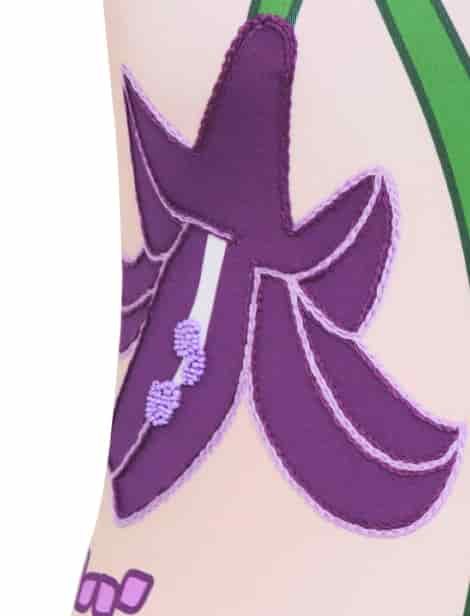 Torre Del Cielo Embroidered One Piece / Beige Violet Flowers - miniatura 5