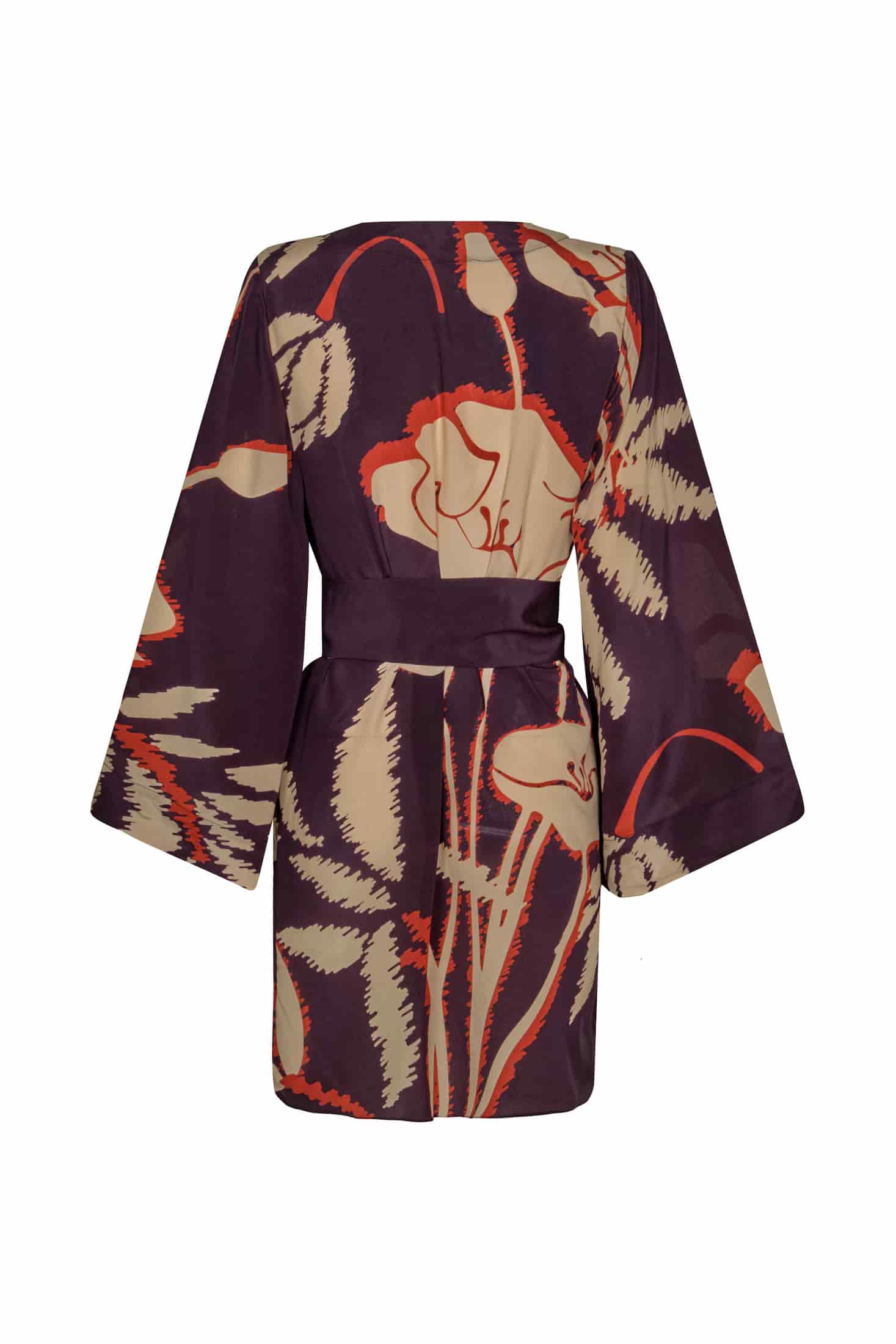 Joaquina Crepe Chine Mini Tunic / Purple Gladiolos - miniatura 3