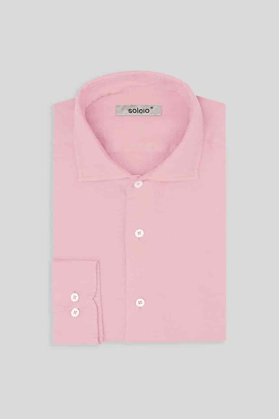 Men's linen shirt pink - miniatura 3
