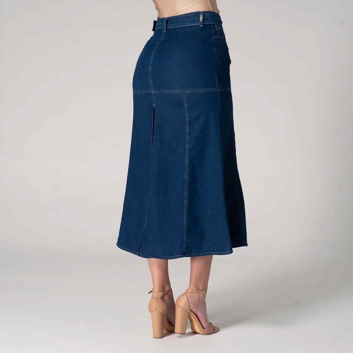 Falda Larga Denim Slim Kenbleu - miniatura 4