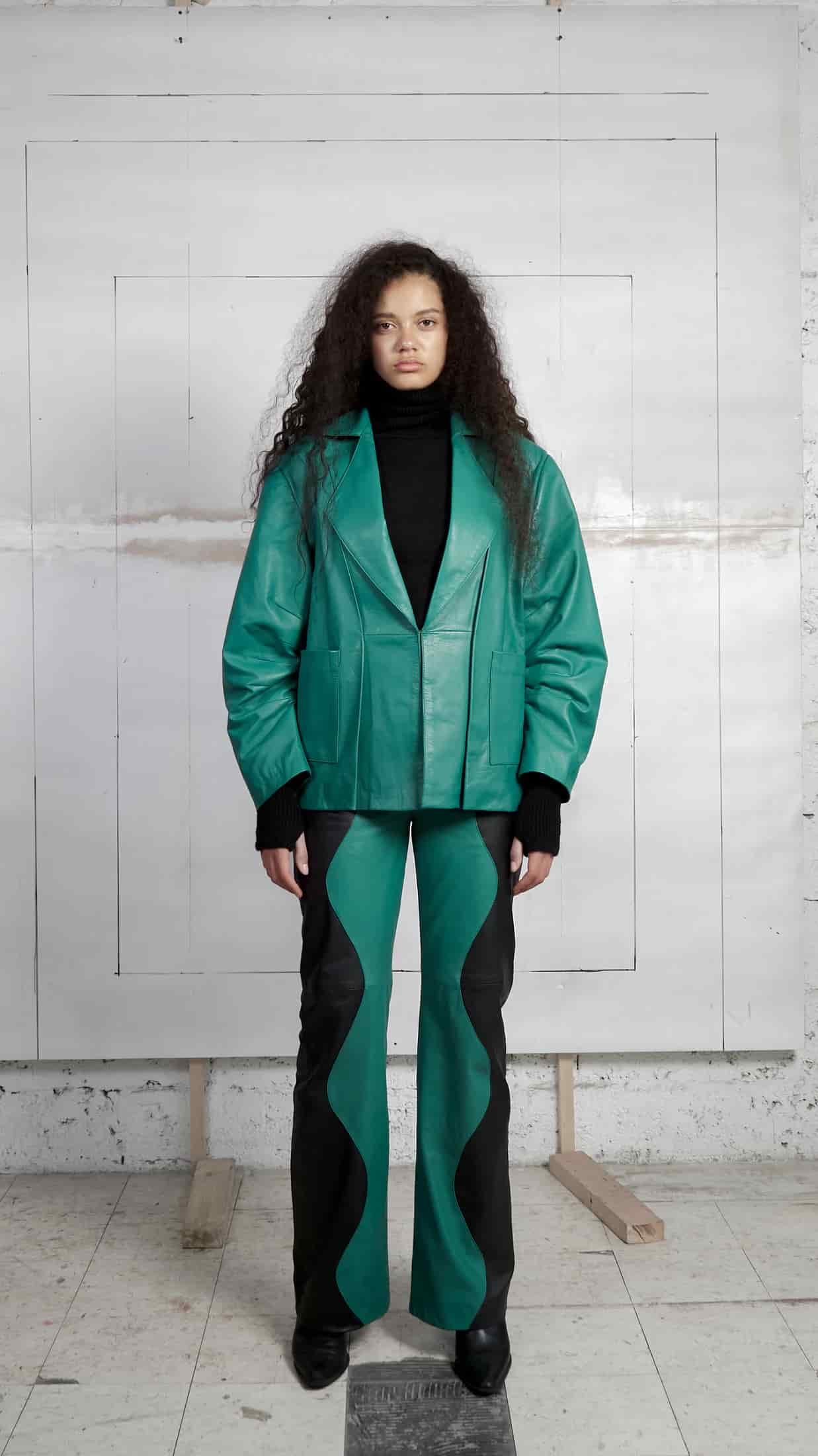 FURROWS LEATHER BLAZER - miniatura 3