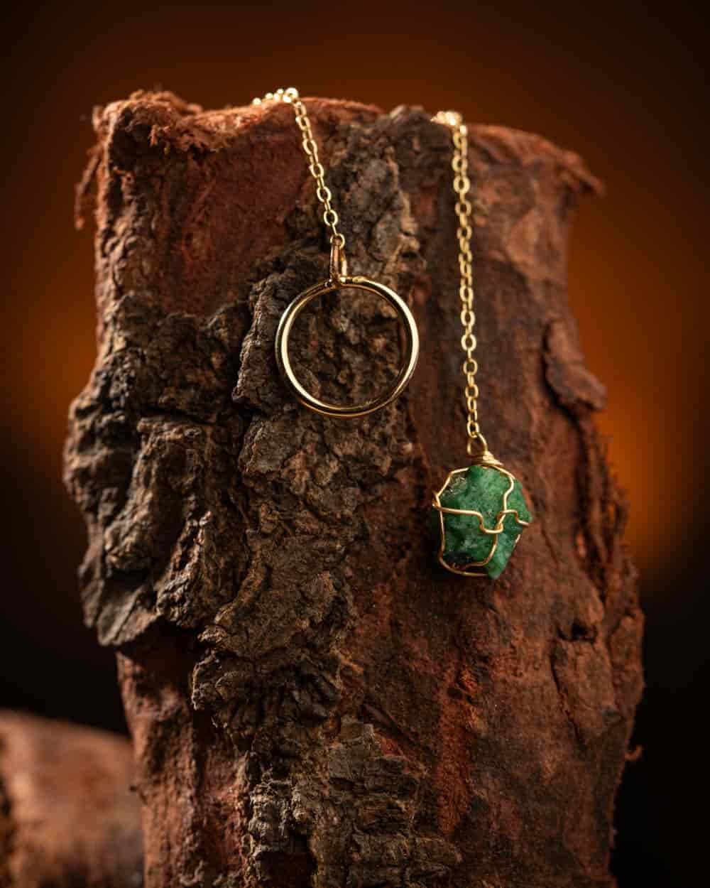 Collar Cadena Piedra Esmeralda - miniatura 5